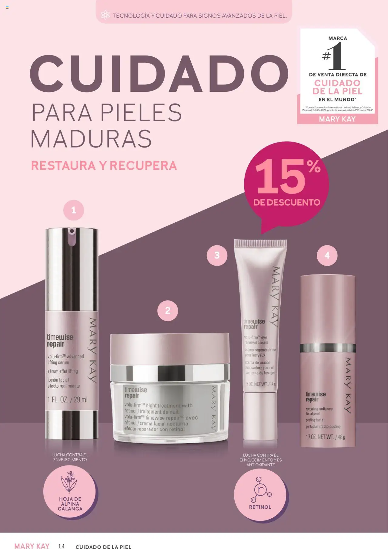 Mary Kay catálogo │ válido desde el 04.04.2025 | Página: 14 | Productos: Serum, Fuente, Contorno, Loción