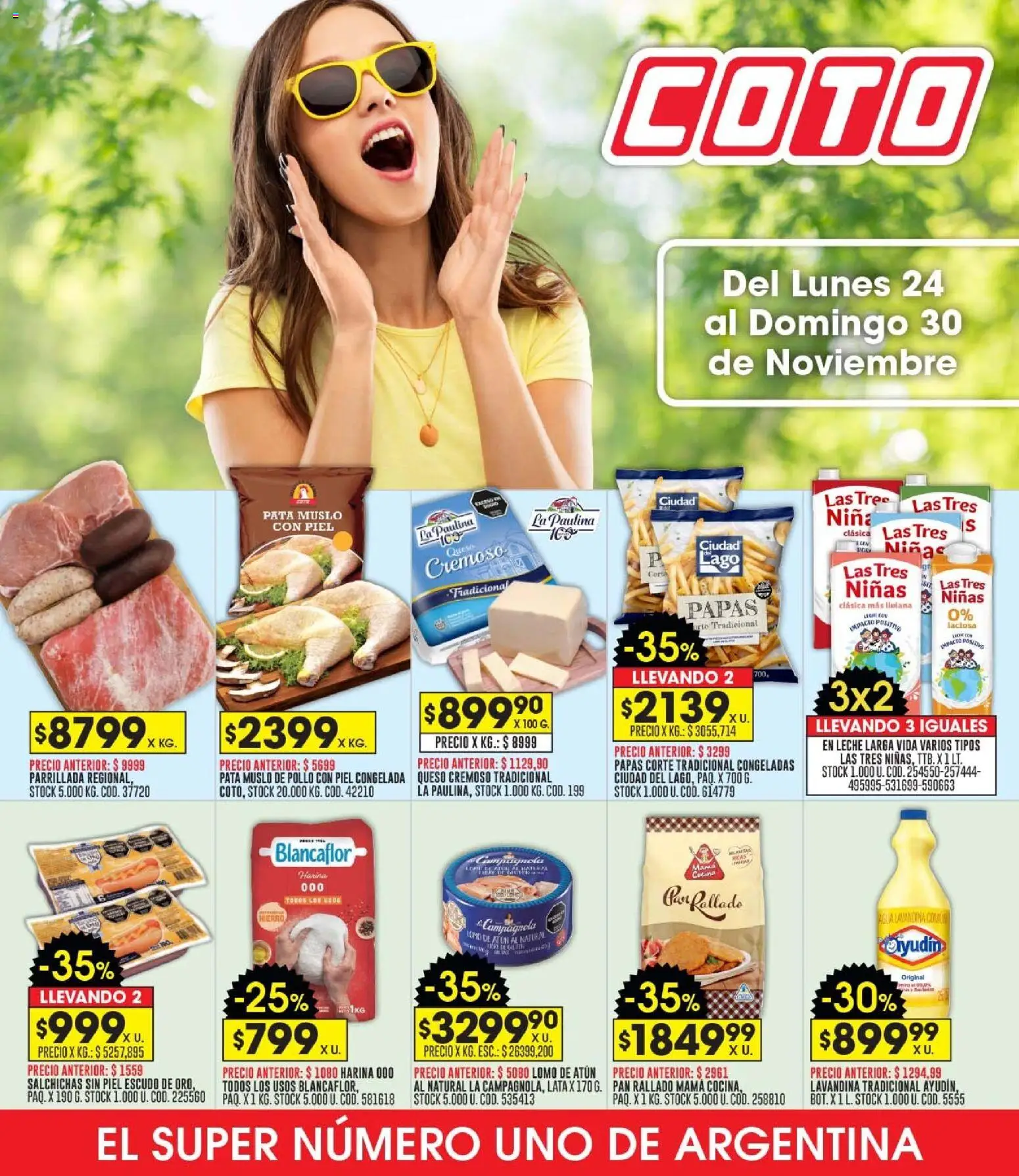 Coto - Ofertas │ válido desde el 24.11.2025 | Página: 1 | Productos: Atún, Agua, Queso, Pan