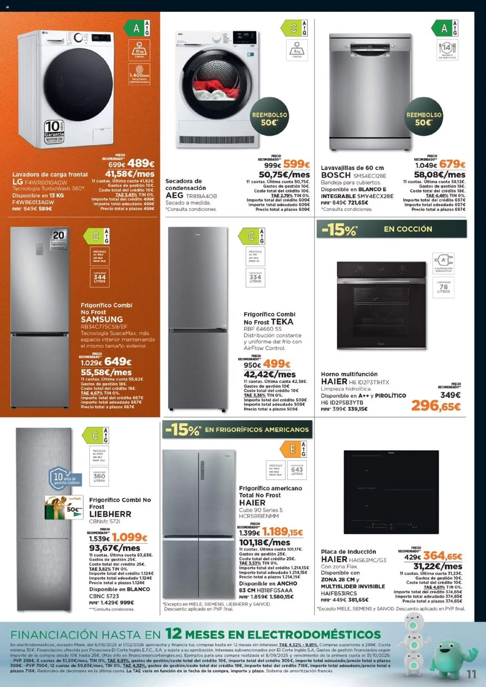 Nuevas ofertas de El Corte Inglés válidas en toda la República Mexicana desde el 03.11.2025. ¡Encuentra las mejores ofertas en El Corte Inglés Black Friday! | Página: 11 | Productos: Bandeja, Horno, Lavadora, Lavavajillas