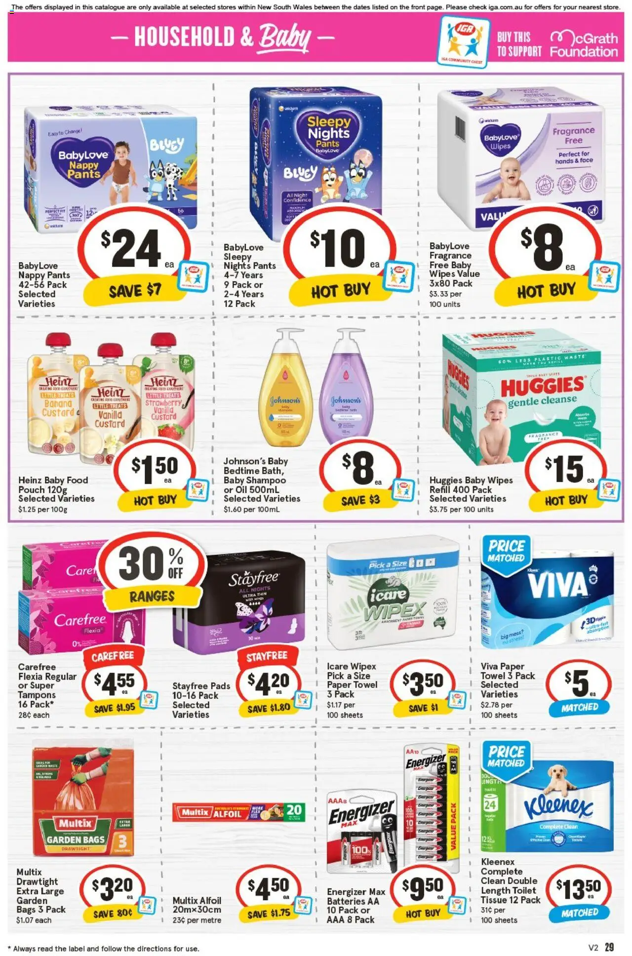 IGA catalogue - valid from 10.09.2025 | Page: 30 | Products: Household, Shampoo, Foundation, Tampons