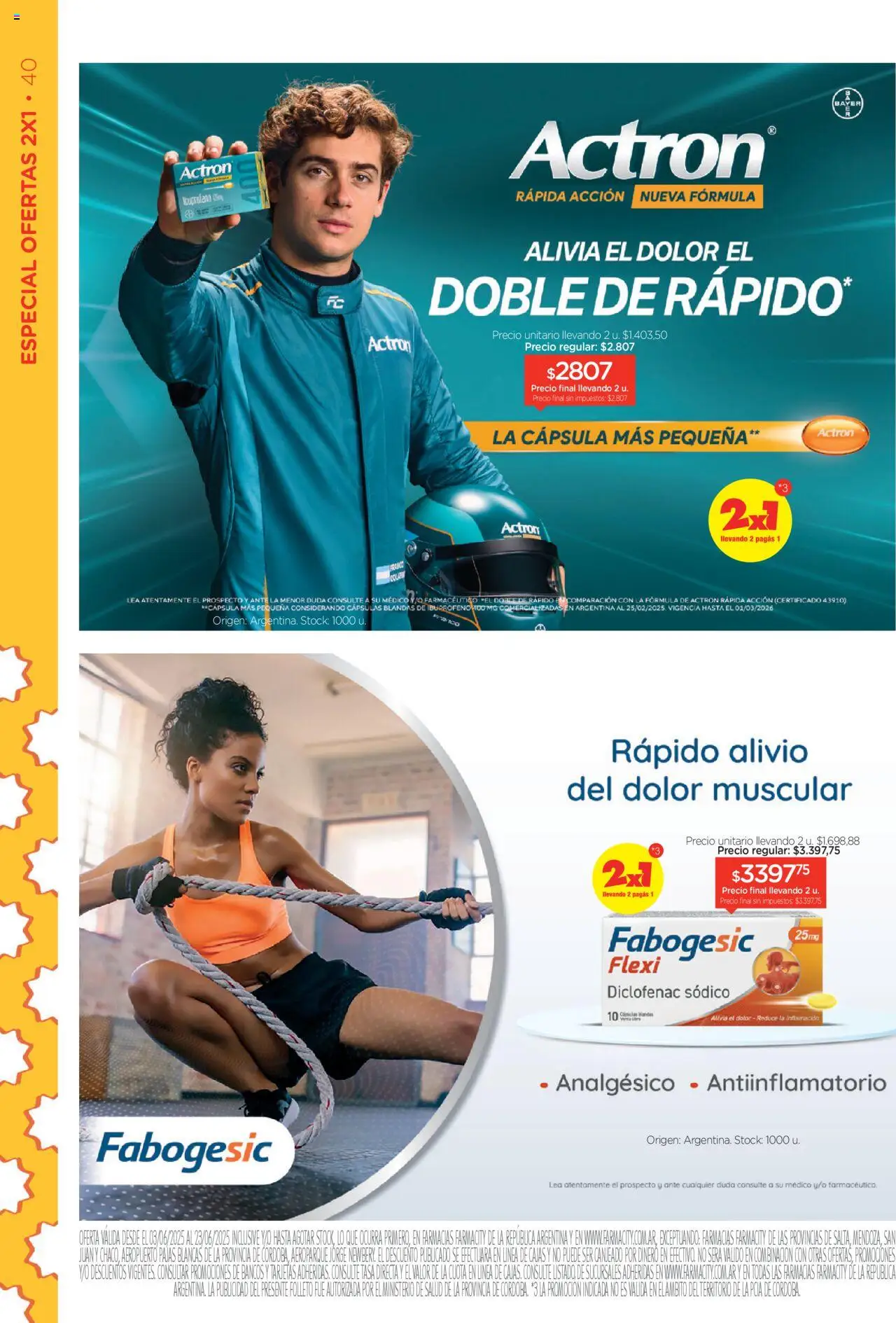 Farmacity catálogo │ válido desde el 03.06.2025 | Página: 40 | Productos: Analgésico, Antiinflamatorio