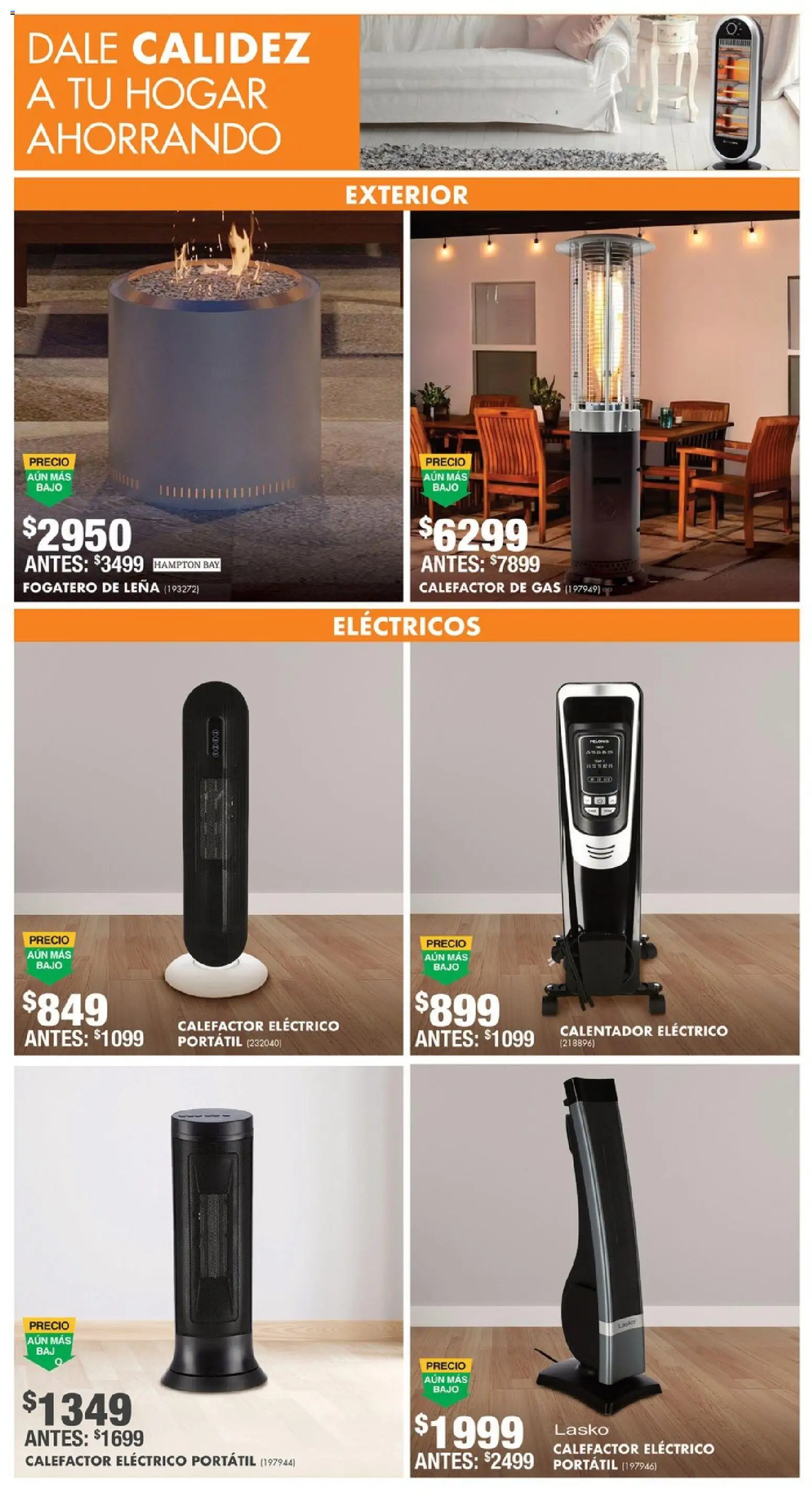 Nuevas ofertas de Home Depot válidas en toda la República Mexicana desde el 04.12.2025. ¡Encuentra las mejores ofertas en Home Depot catálogo! | Página: 12 | Productos: Calefactor