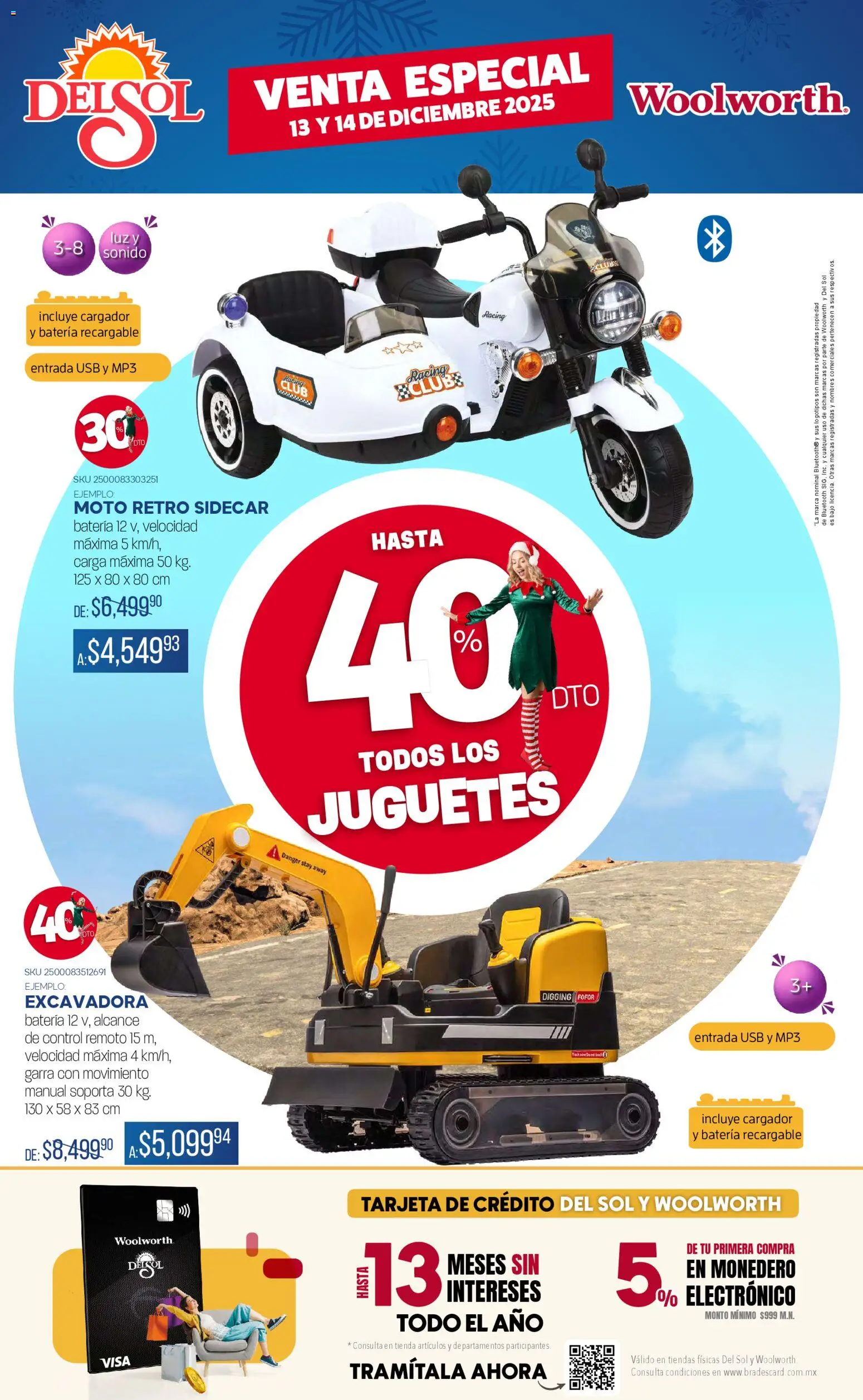 Nuevas ofertas de Del Sol y Woolworth válidas en toda la República Mexicana desde el 13.12.2025. ¡Encuentra las mejores ofertas en Del Sol y Woolworth catálogo Venta Especial de Navidad ! | Página: 6 | Productos: Usb, Mp3, Cargador, Control remoto