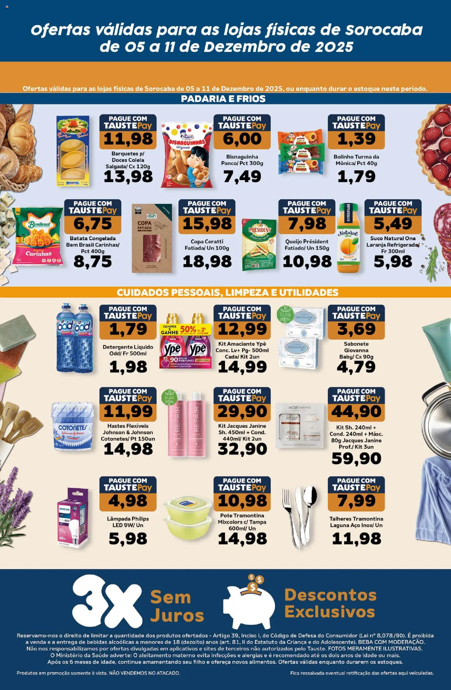 Tauste Folheto - válido de 05.12.2025 | Página: 2 | Produtos: Lâmpada, Talheres, Doces, Batata