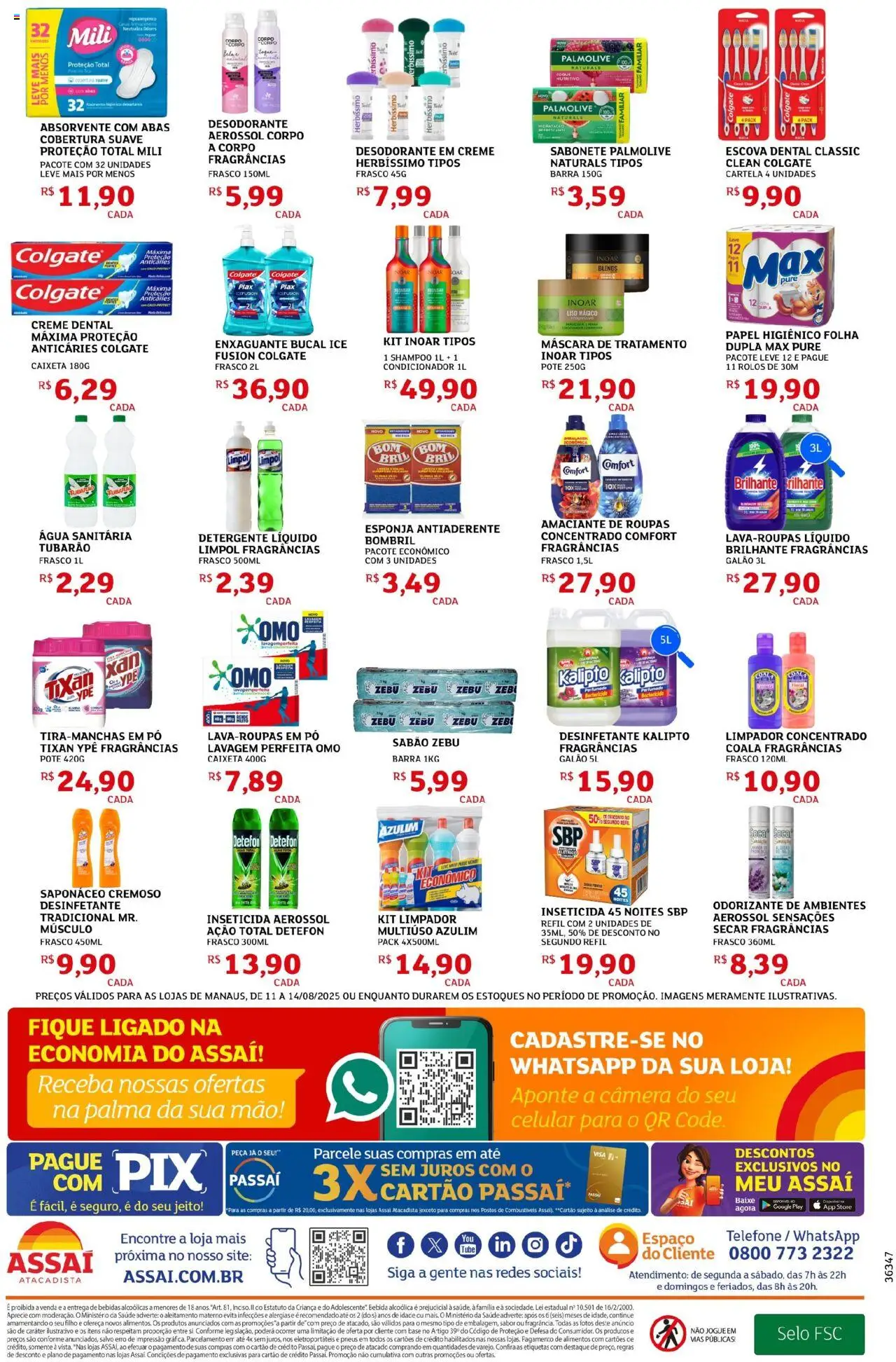 Assaí Atacadista Folheto - válido de 11.08.2025 | Página: 4 | Produtos: Condicionador, Escova, Desodorante, Enxaguante bucal
