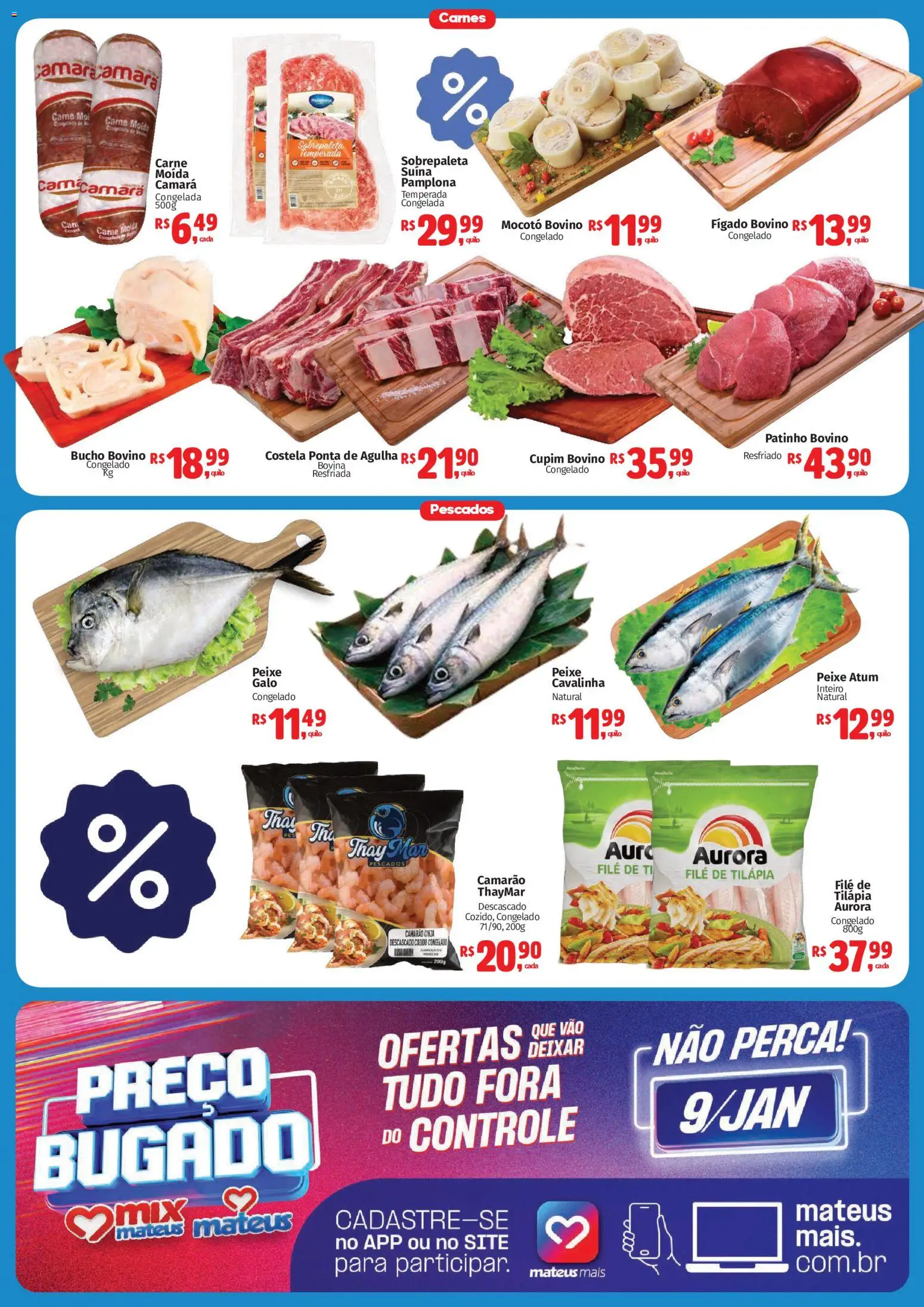 Mateus Folheto - válido de 05.01.2026 | Página: 3 | Produtos: Peixe, Carne, Atum, Carne moída