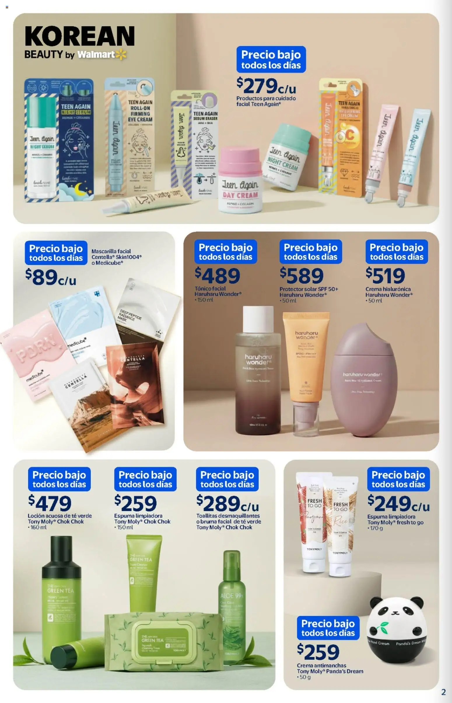 Nuevas ofertas de Walmart válidas en toda la República Mexicana desde el 11.02.2026. ¡Encuentra las mejores ofertas en Walmart folleto! | Página: 2 | Productos: Toallitas desmaquillantes, Loción, Té, Protector solar