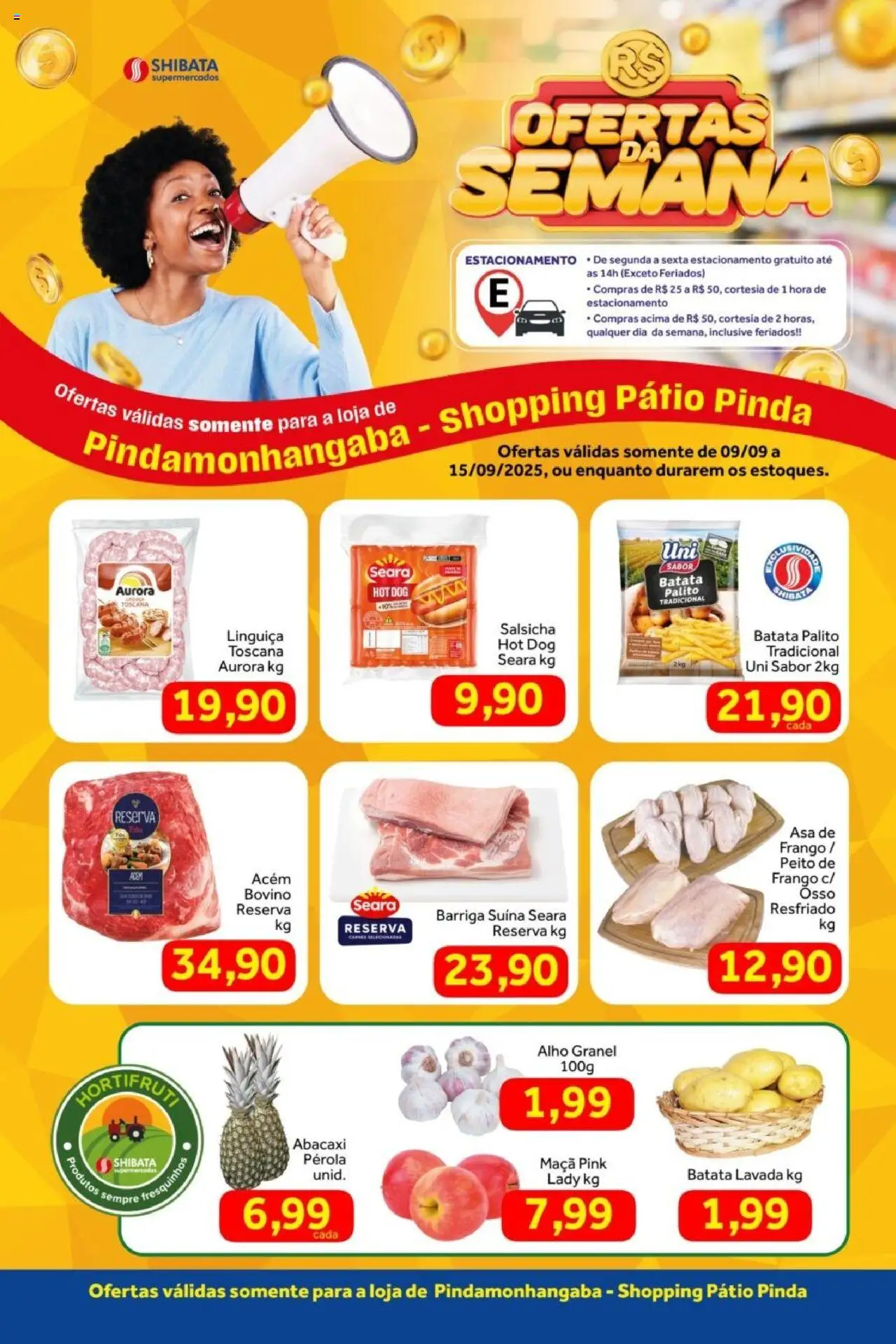Shibata Folheto - válido de 09.09.2025 | Página: 1 | Produtos: Salsicha, Linguiça, Asa de frango, Frango