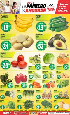 Vista previa de Casa Ley folleto Las ofertas de frutas y verduras, nuevo folleto de la tienda, válido en México a partir del 03.01.2026