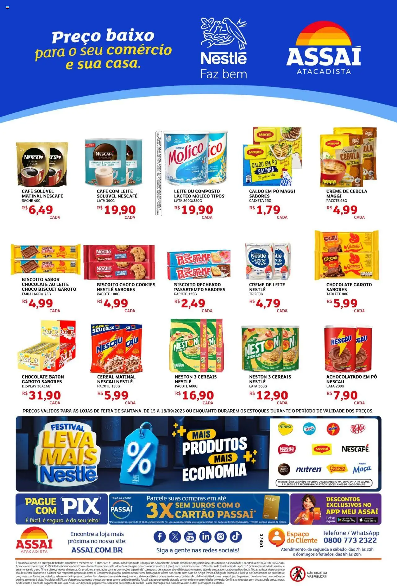 Assaí Atacadista Folheto - válido de 15.09.2025 | Página: 4 | Produtos: Achocolatado, Leite, Base, Creme de leite