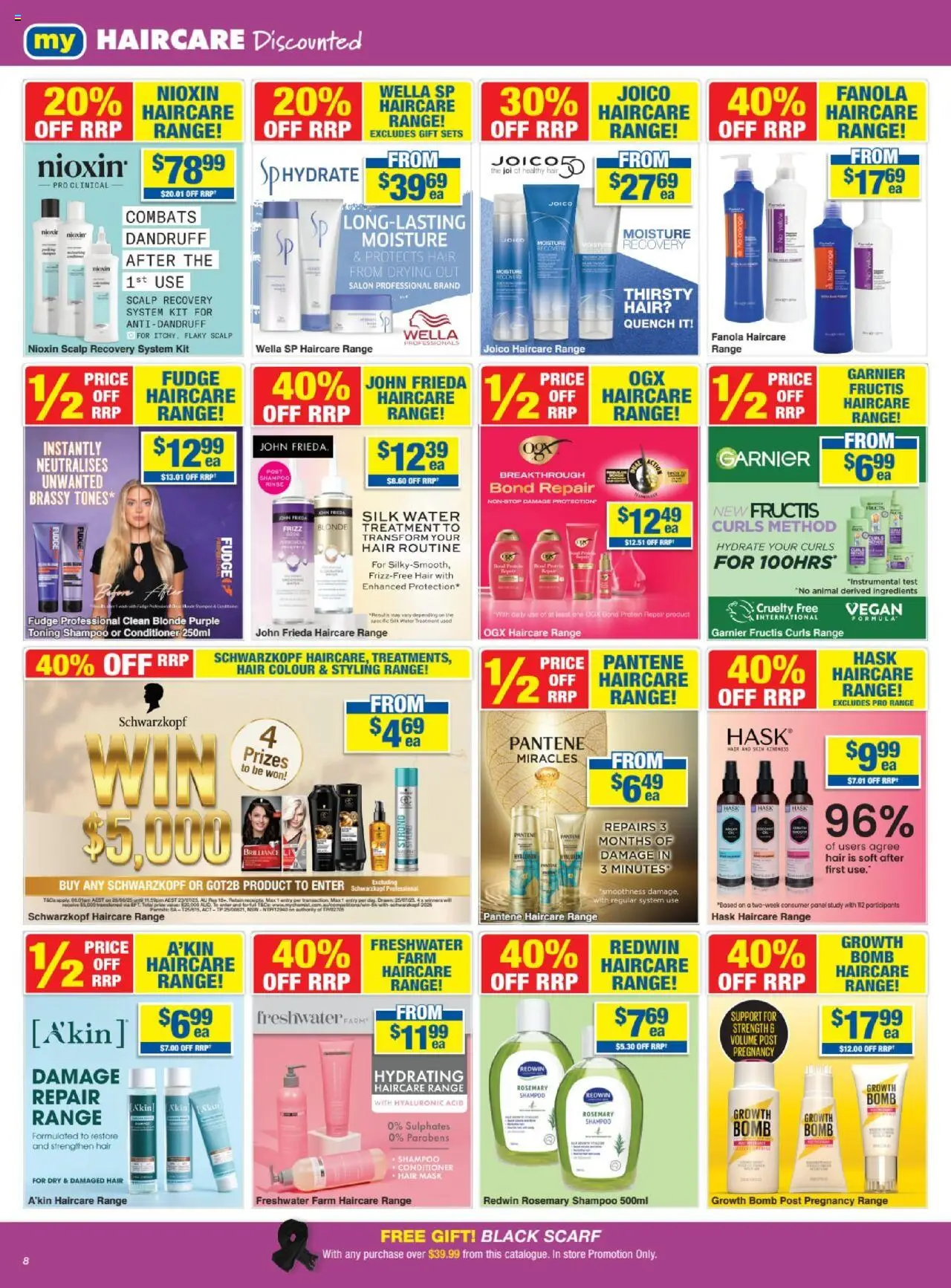 My Chemist catalogue - valid from 26.06.2025 | Page: 8 | Products: Hair colour, Mask, Scarf, Treatment