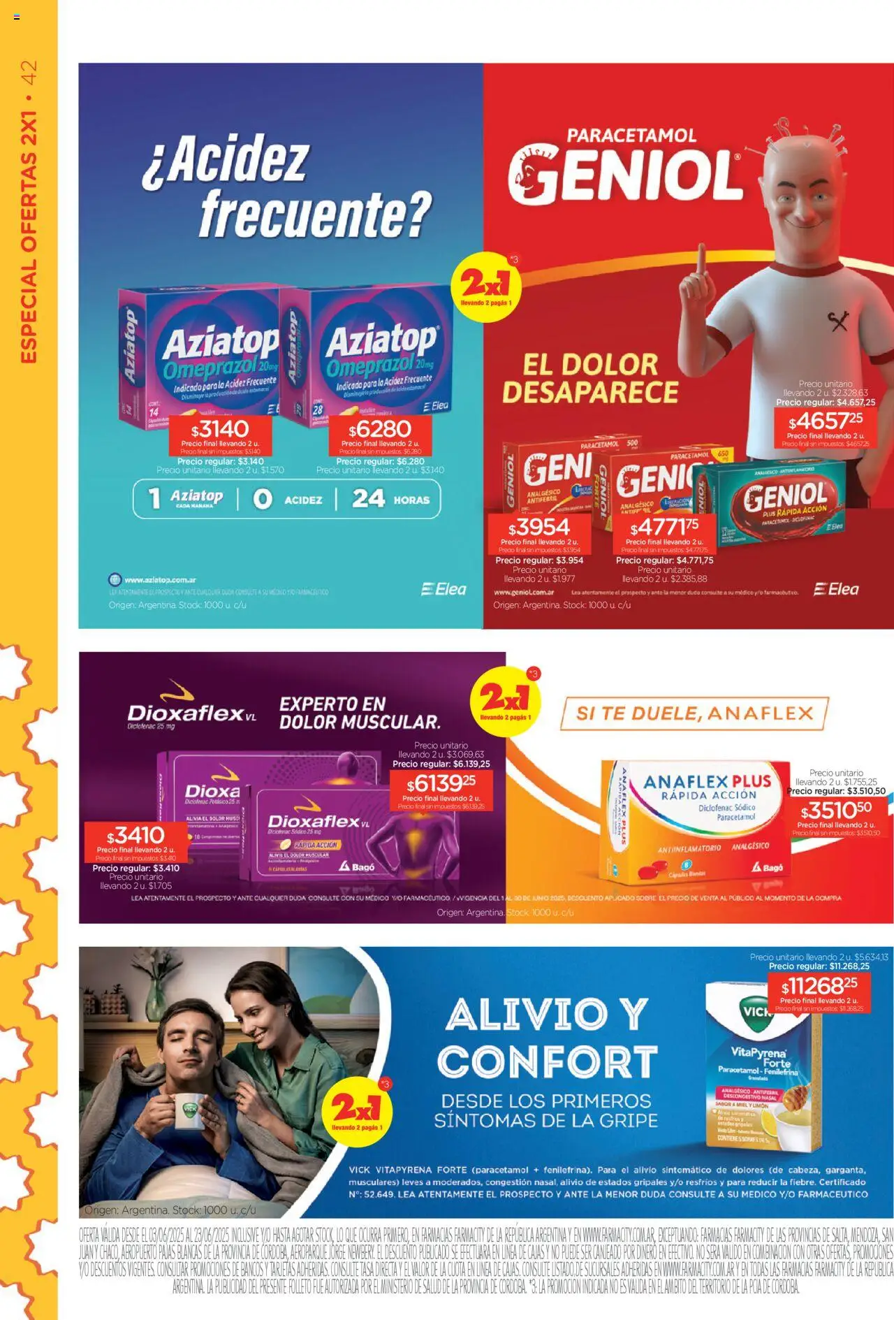 Farmacity catálogo │ válido desde el 03.06.2025 | Página: 42 | Productos: Sobre, Té, Analgésico, Antiinflamatorio