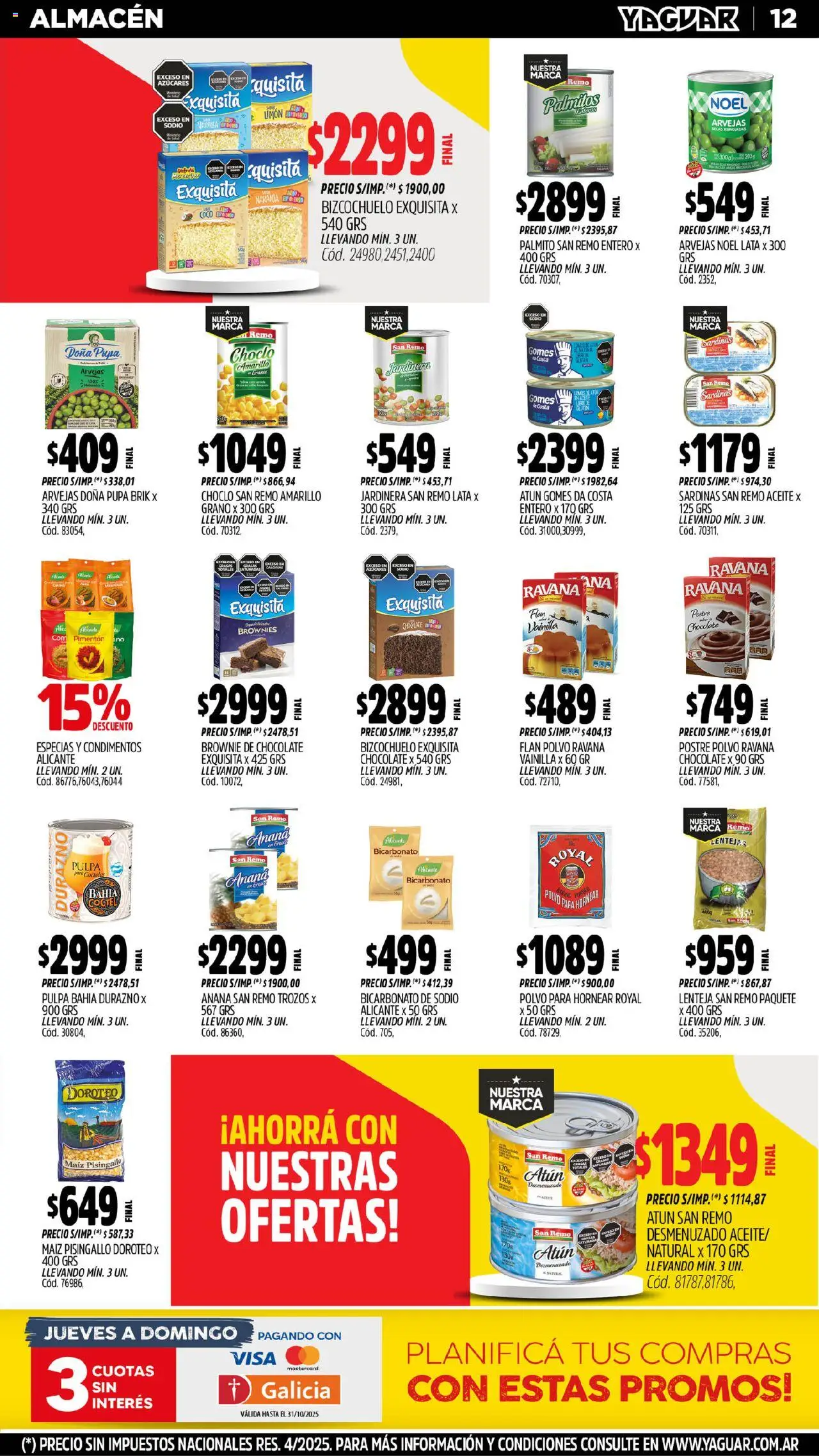 Yaguar - Santa Fe │ válido desde el 13.10.2025 | Página: 12 | Productos: Lentejas, Polvo, Ananá, Limón