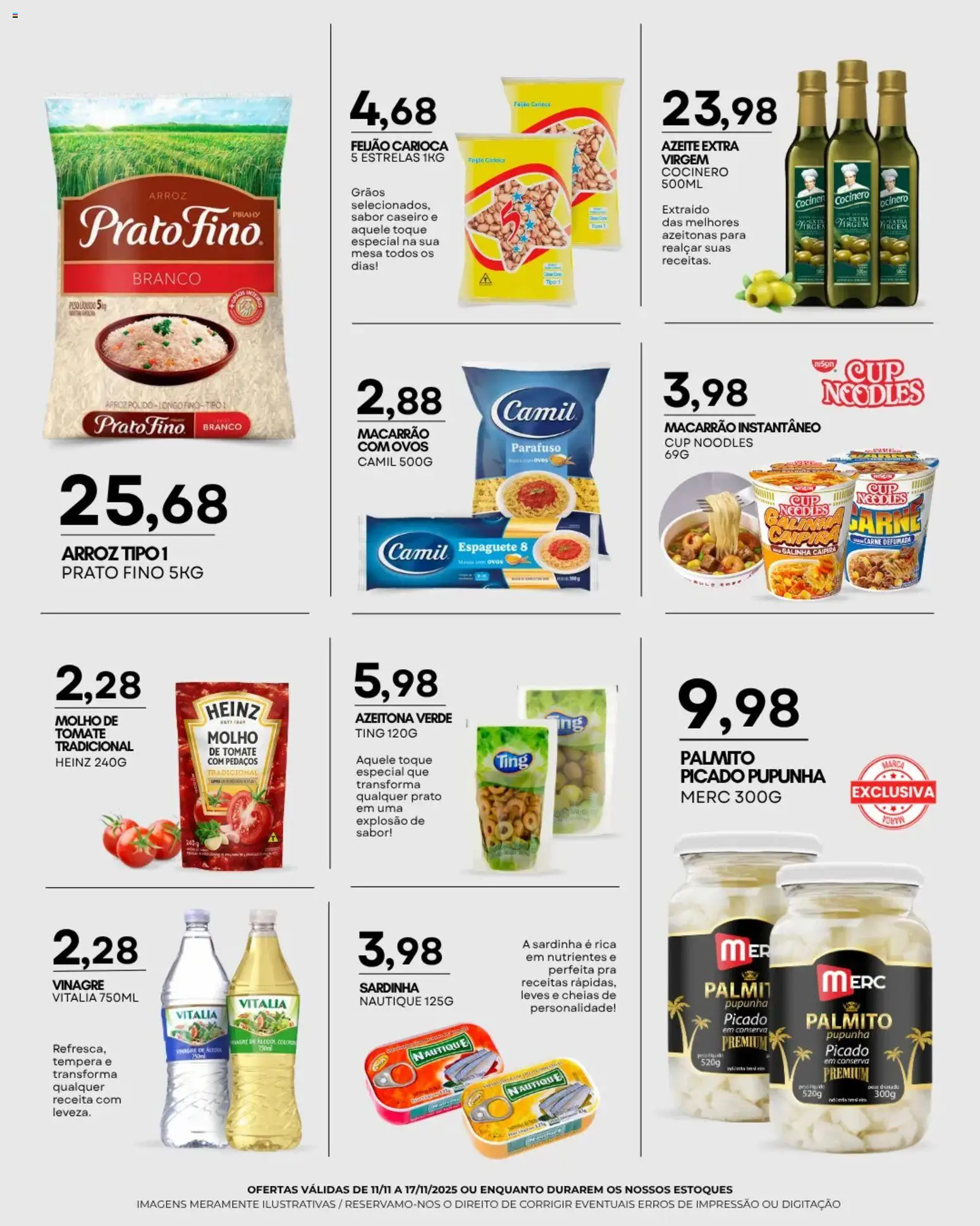 Mercadão Atacadista Folheto - válido de 11.11.2025 | Página: 4 | Produtos: Espaguete, Ovos, Carne, Sardinha