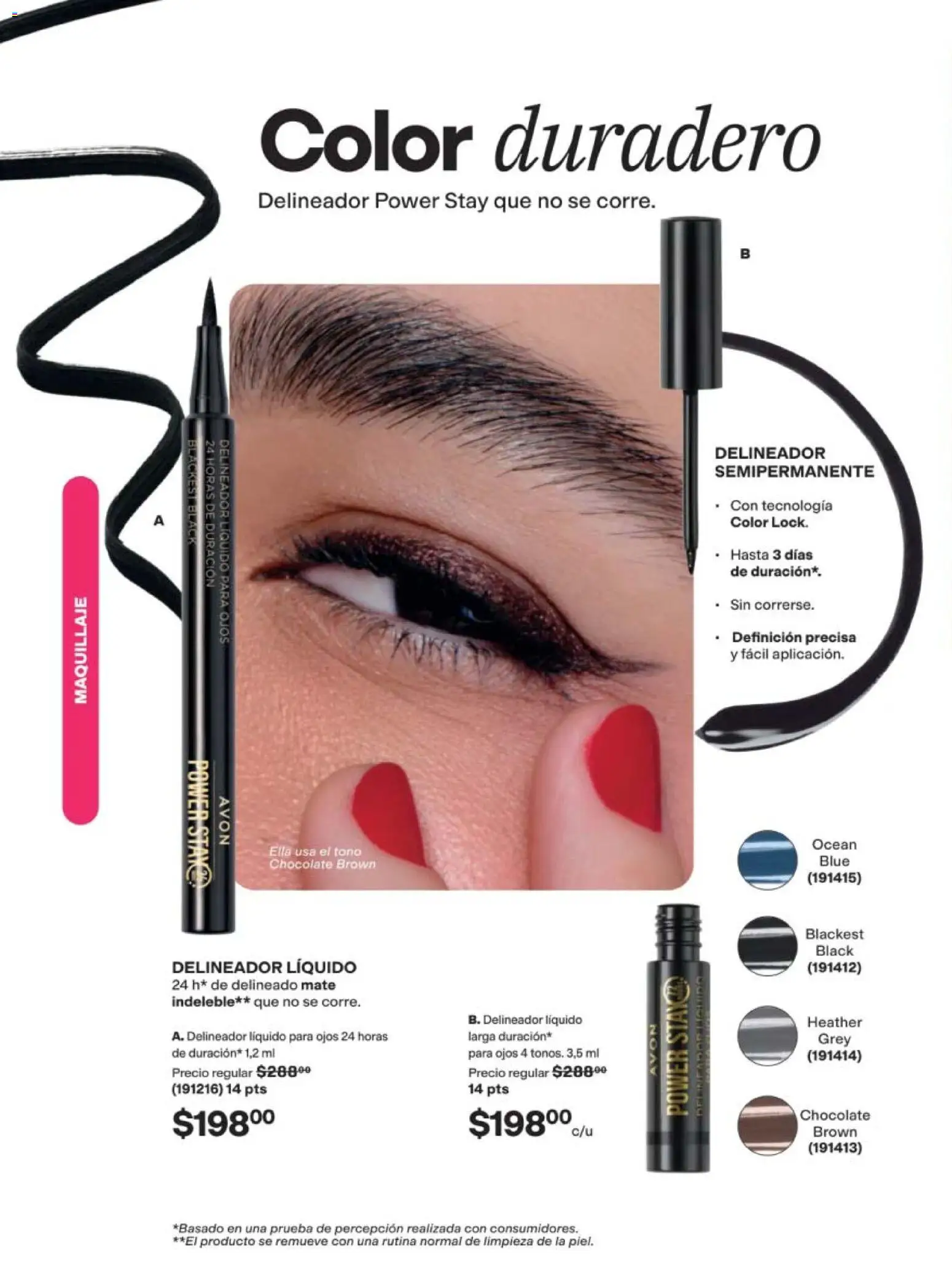 Nuevas ofertas de AVON válidas en toda la República Mexicana desde el 24.04.2026. ¡Encuentra las mejores ofertas en AVON campaña 7 2026! | Página: 28 | Productos: Chocolate, Mate, Maquillaje, Delineador