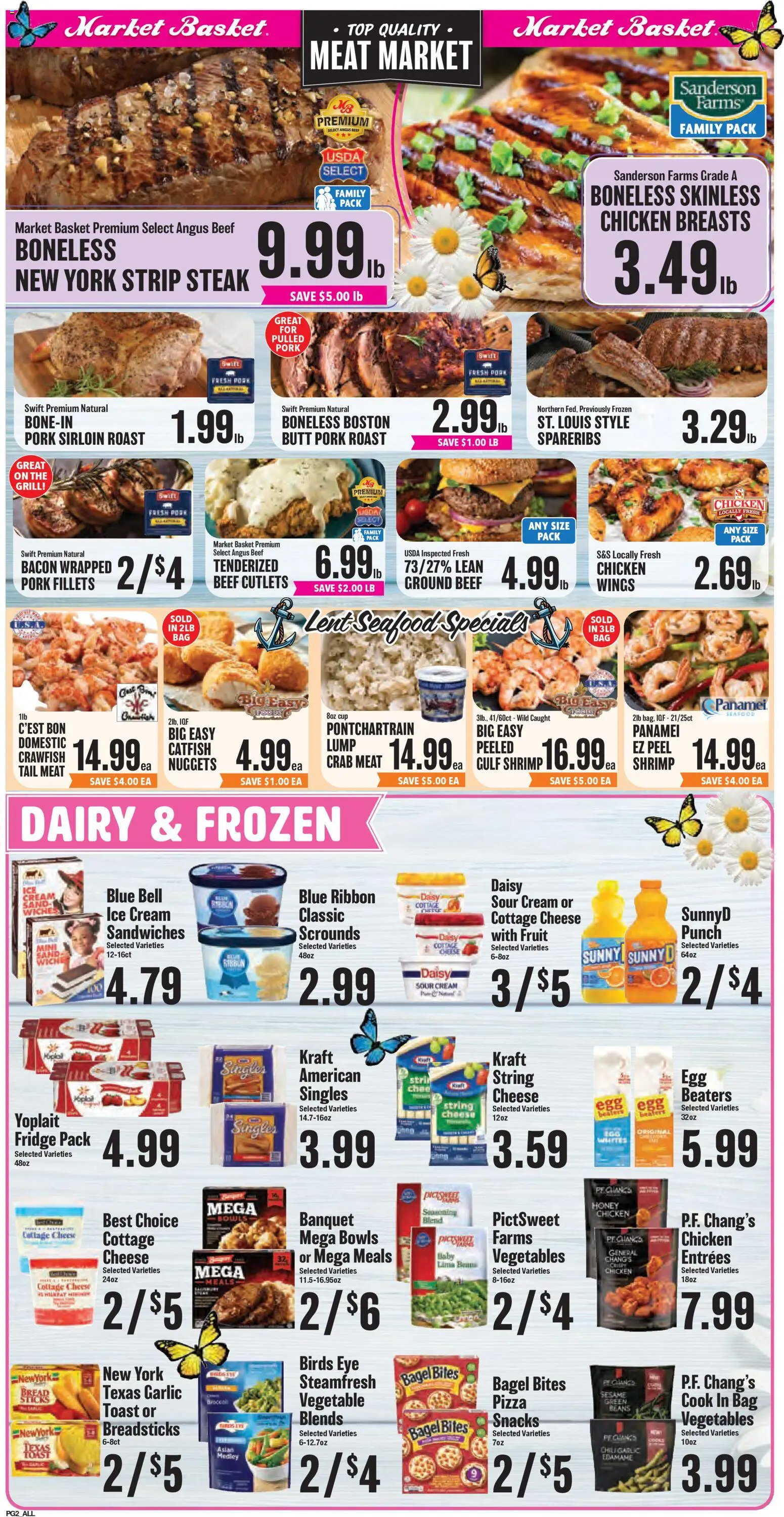 Market Basket Weekly Ad - valid from 25.02.2026 | Page: 2 | Products: Cheese, Cottage cheese, Vegetables, Seafood