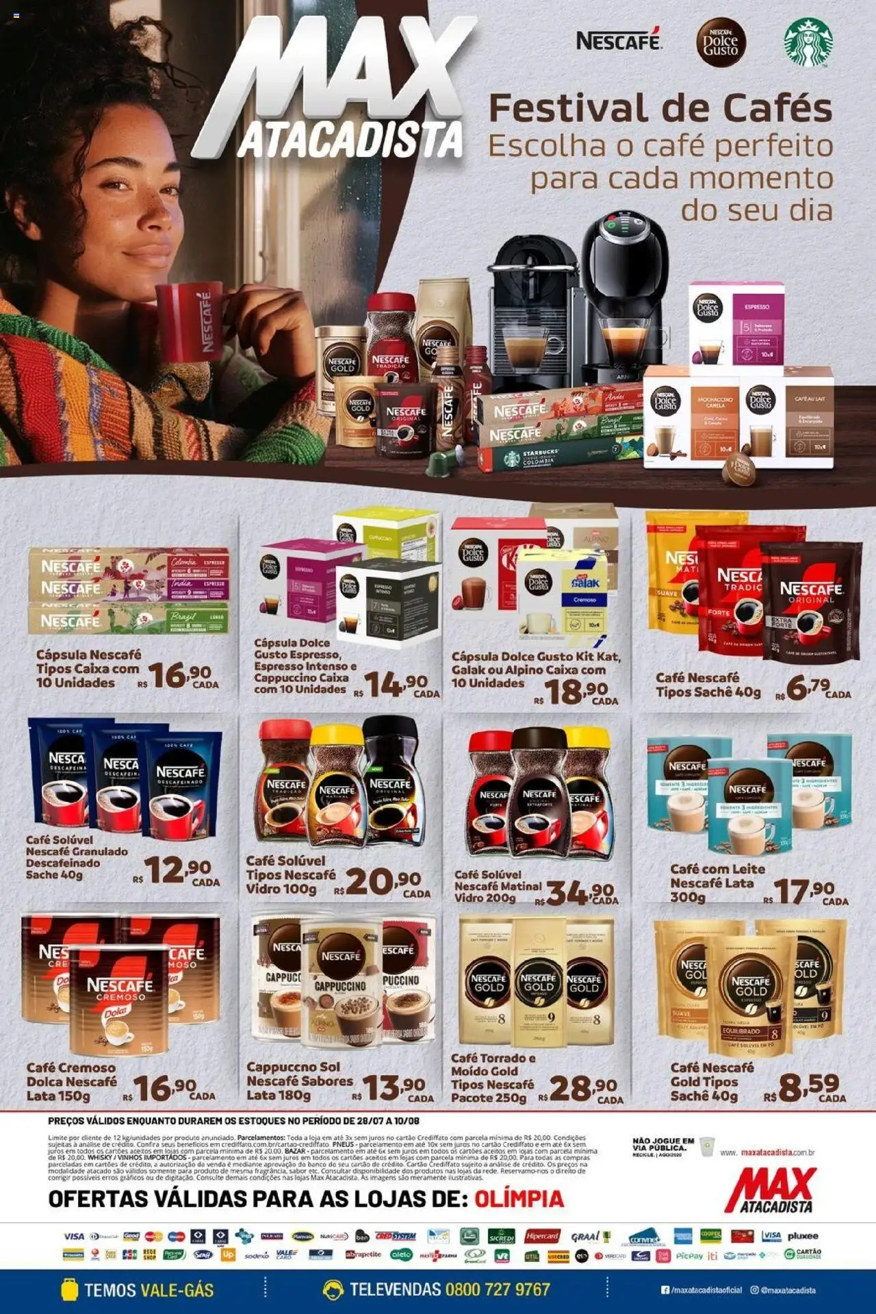 Max Atacadista Folheto - válido de 28.07.2025 | Página: 1 | Produtos: Banco, Leite, Pneus, Granulado