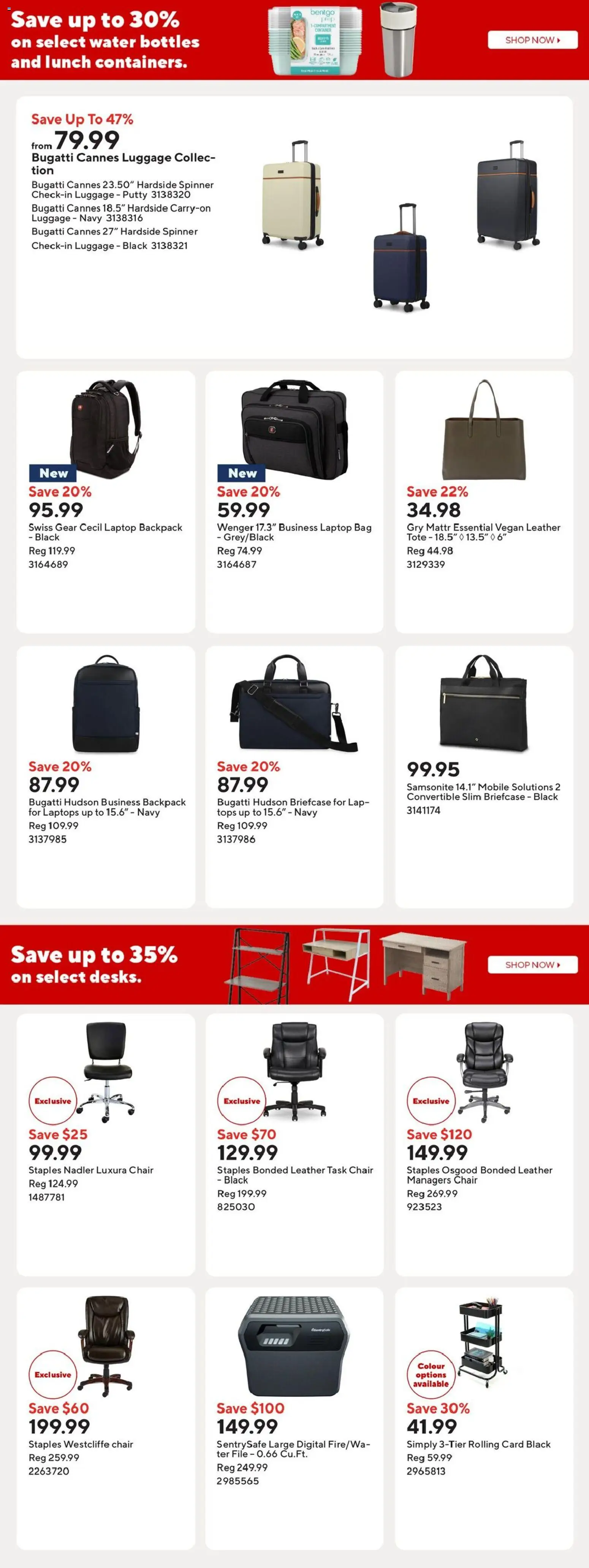 Staples flyer valid from 17.04.2026 | Page: 16 | Products: Backpack, Luggage, Bag, Chair