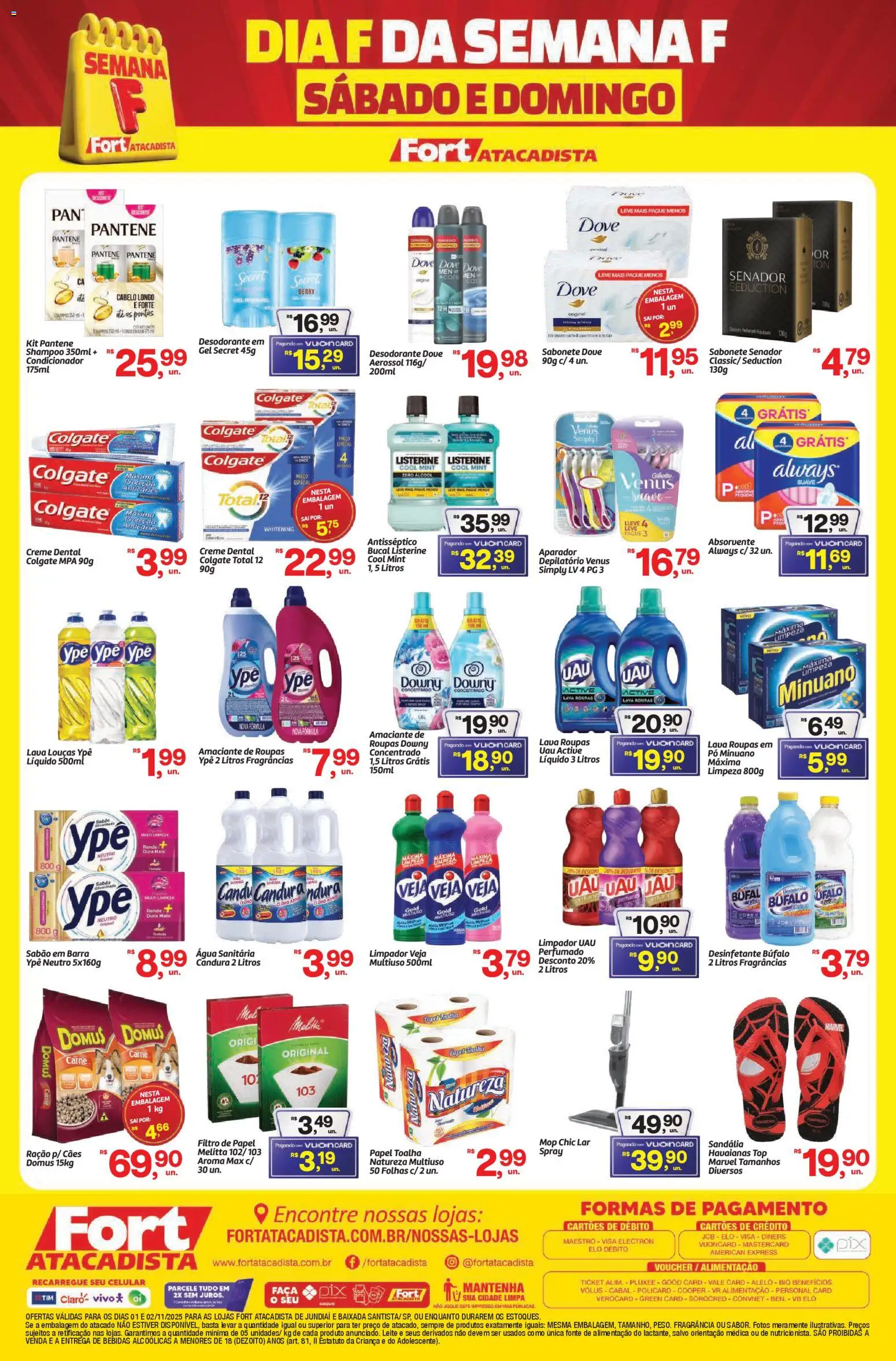 Fort Atacadista Folheto - válido de 01.11.2025 | Página: 4 | Produtos: Filtro de papel, Desodorante, Creme dental, Absorvente