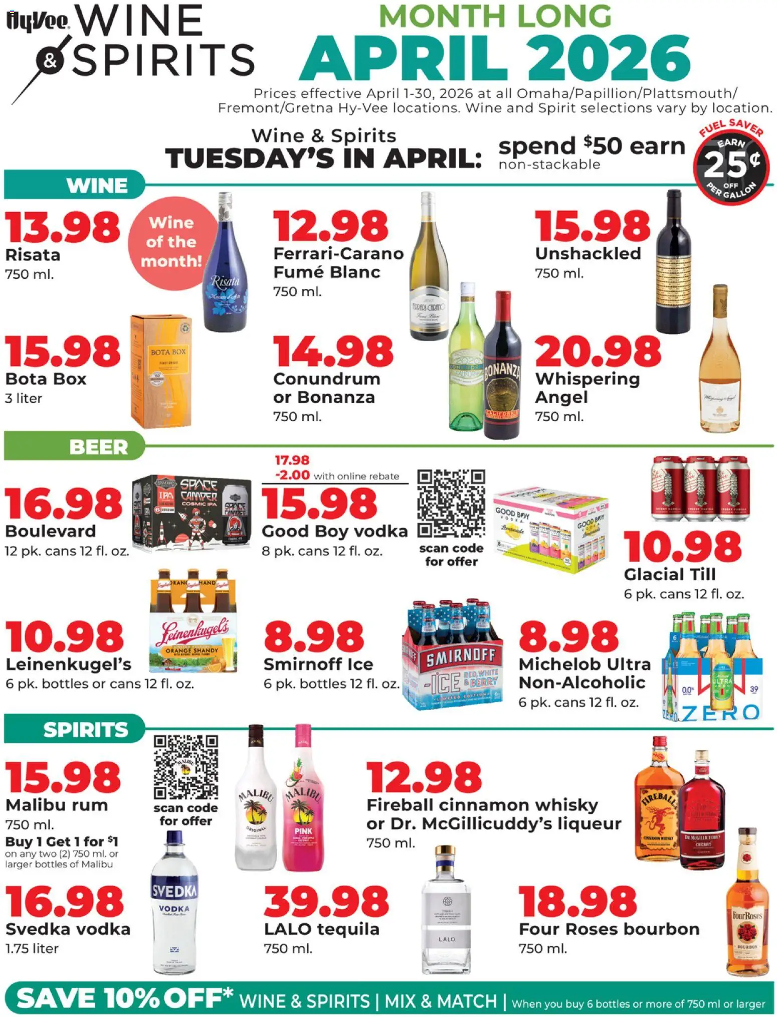 HyVee Wine & Spirits Monthlong - valid from 01.04.2026 | Page: 1