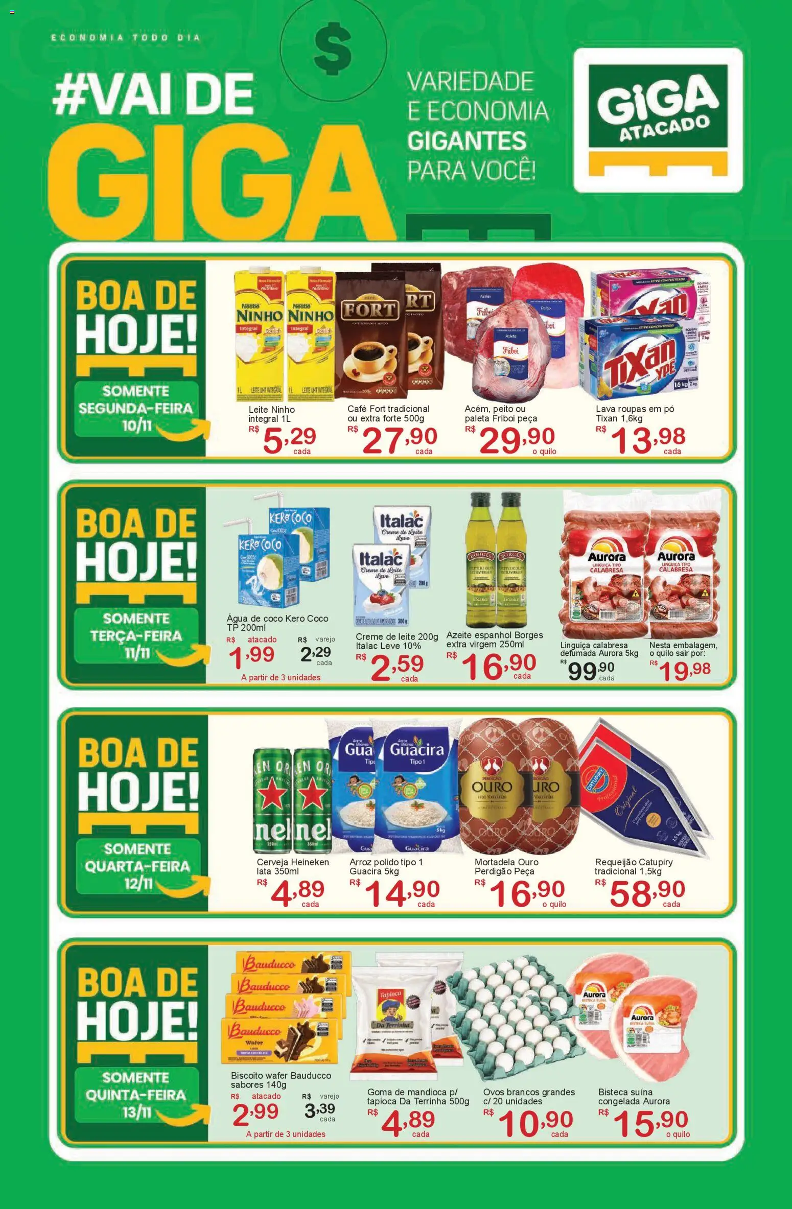 GIGA Atacado Folheto - válido de 10.11.2025 | Página: 1 | Produtos: Leite, Cerveja Heineken, Catupiry, Requeijão