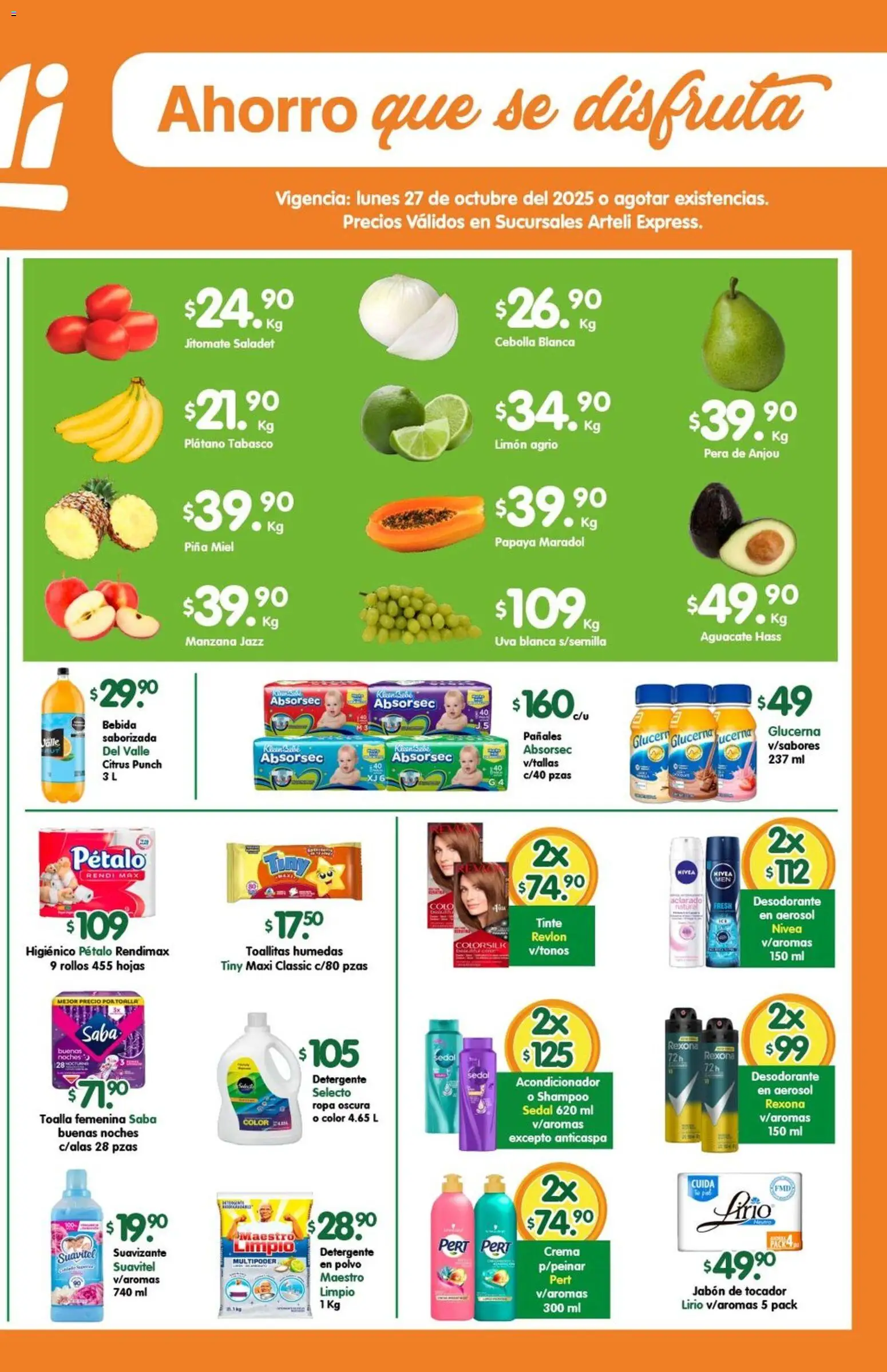 Nuevas ofertas de Arteli válidas en toda la República Mexicana desde el 27.10.2025. ¡Encuentra las mejores ofertas en Arteli folleto Express! | Página: 2 | Productos: Detergente, Pera, Piña, Acondicionador