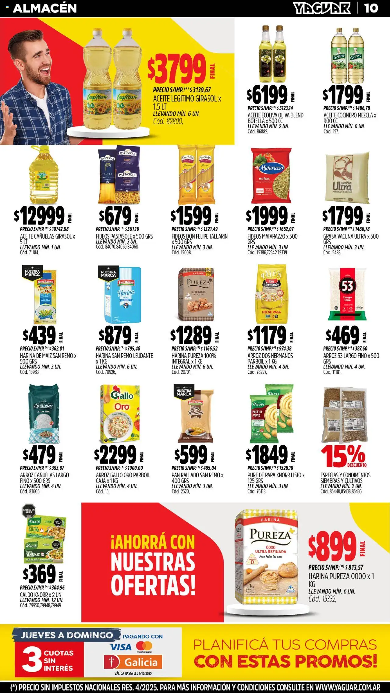 Yaguar - Misiones │ válido desde el 20.10.2025 | Página: 10 | Productos: Harina, Oliva, Jugo, Pan rallado