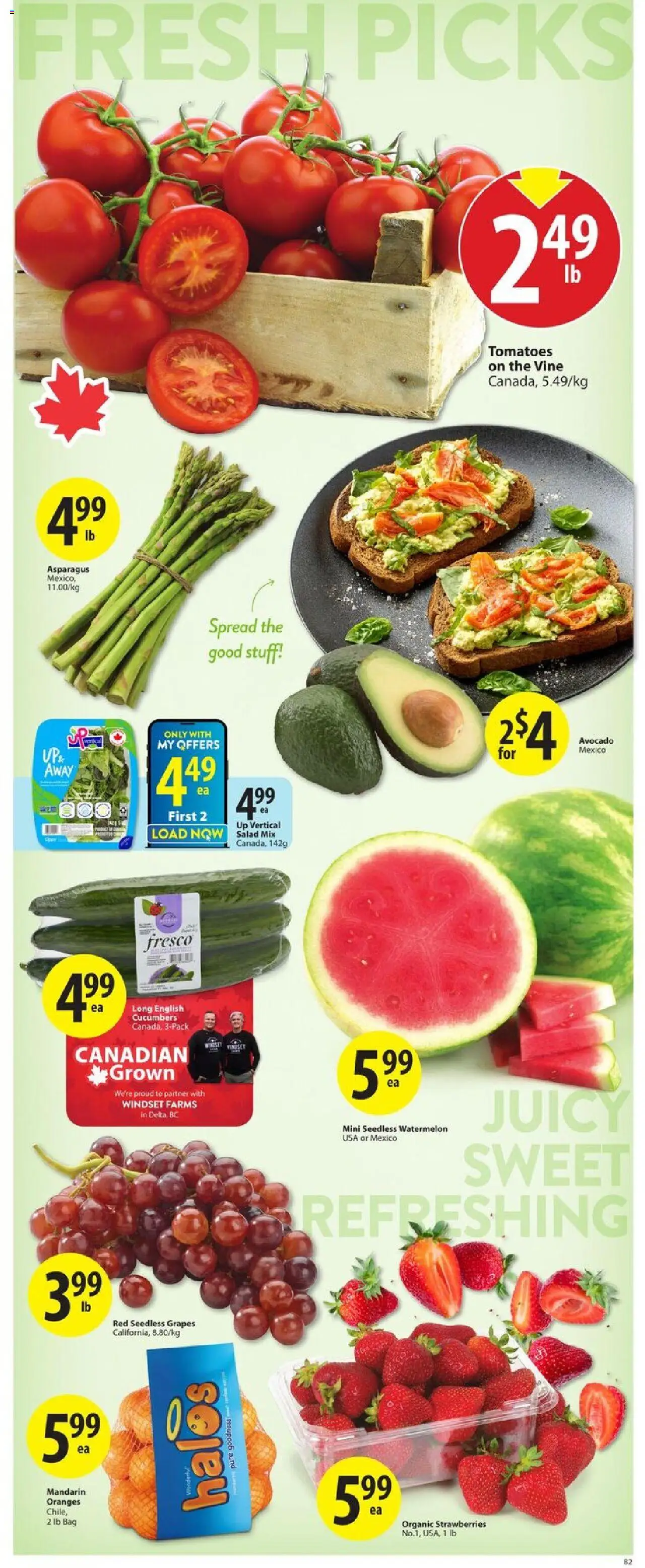 Save on foods flyer valid from 25.09.2025 | Page: 2 | Products: Salad, Bag, Oranges, Tomatoes