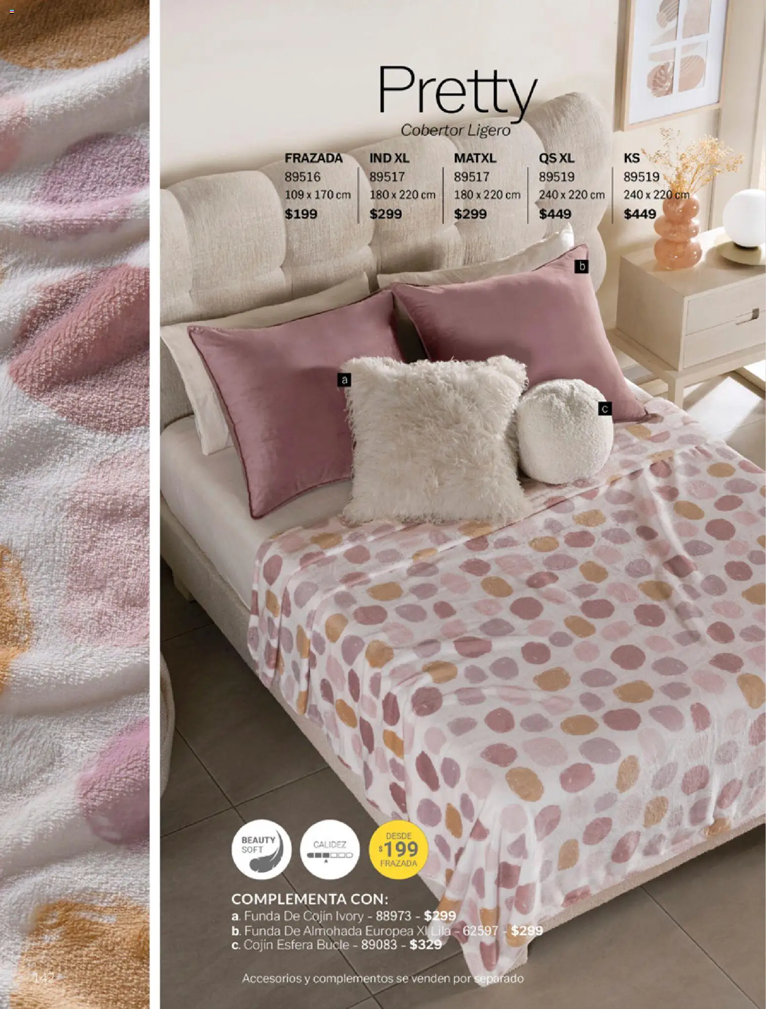 Nuevas ofertas de Vianney válidas en toda la República Mexicana desde el 06.03.2026. ¡Encuentra las mejores ofertas en Vianney catálogo Tu hogar, nuestra pasión! | Página: 144 | Productos: Cobertor, Funda, Funda de almohada, Almohada