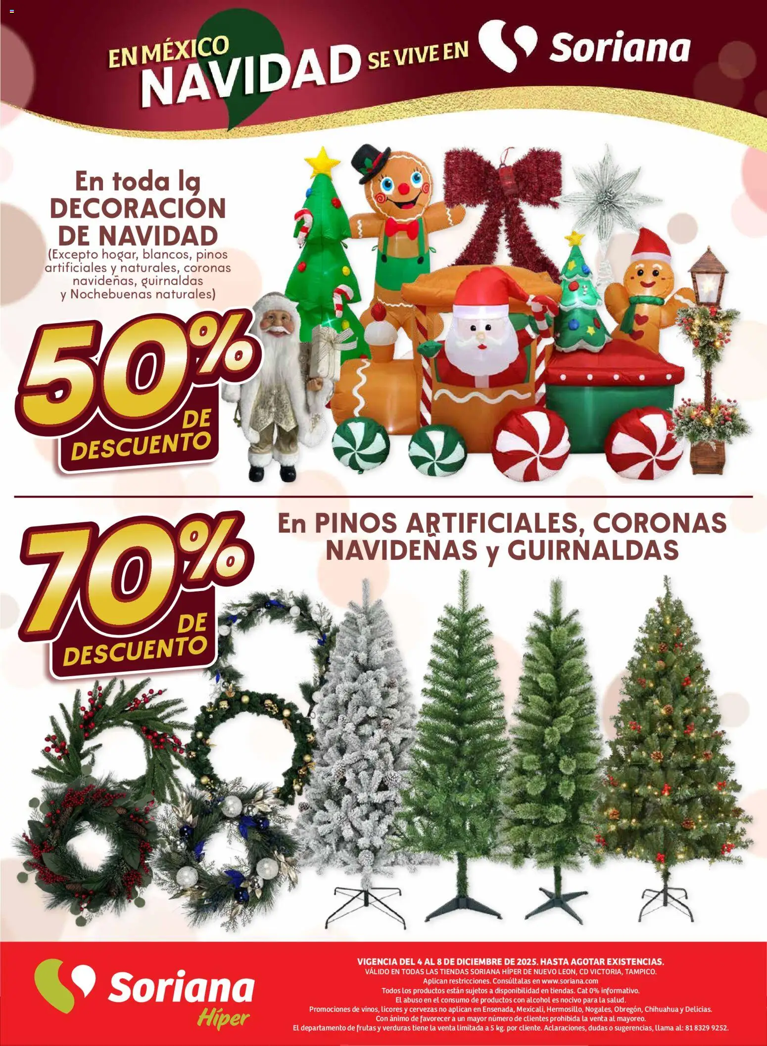 Nuevas ofertas de Soriana válidas en toda la República Mexicana desde el 04.12.2025. ¡Encuentra las mejores ofertas en Soriana - Fin de Semana Híper: Nuevo León, Ciudad Victoria y Tampico! | Página: 9
