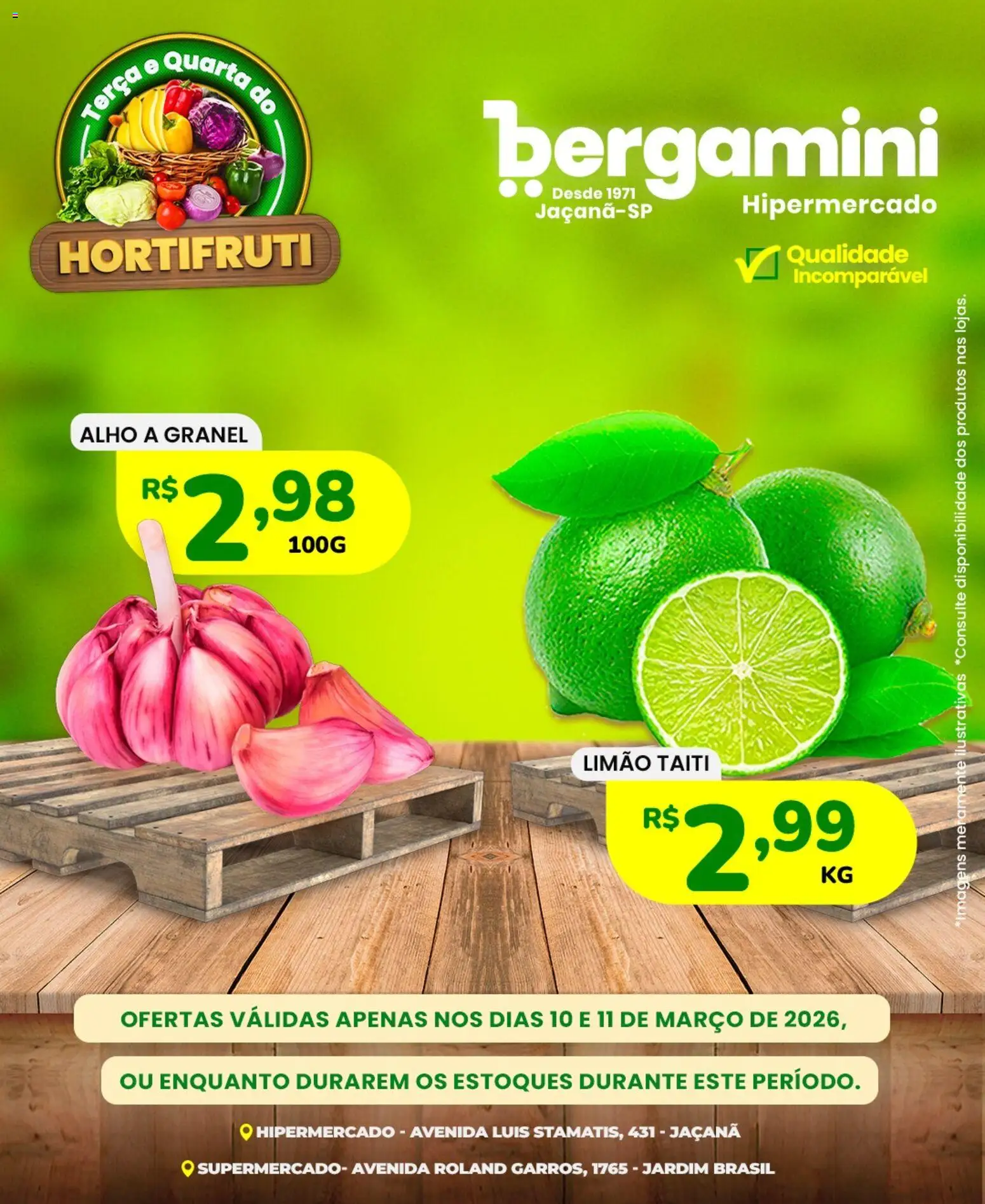 Supermercado Bergamini Folheto - válido de 10.03.2026 | Página: 1 | Produtos: Alho