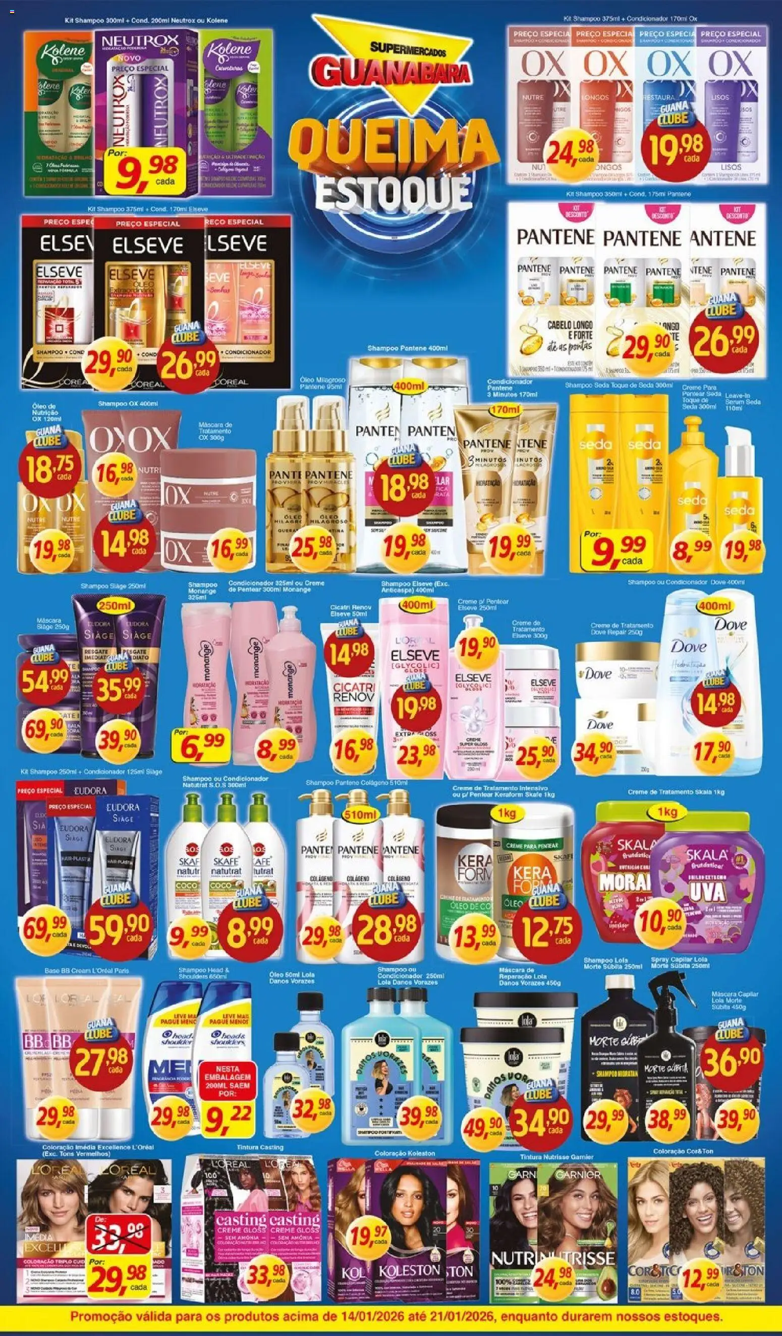 Supermercados Guanabara Folheto - válido de 14.01.2026 | Página: 8 | Produtos: Condicionador, Café, Creme, Dove