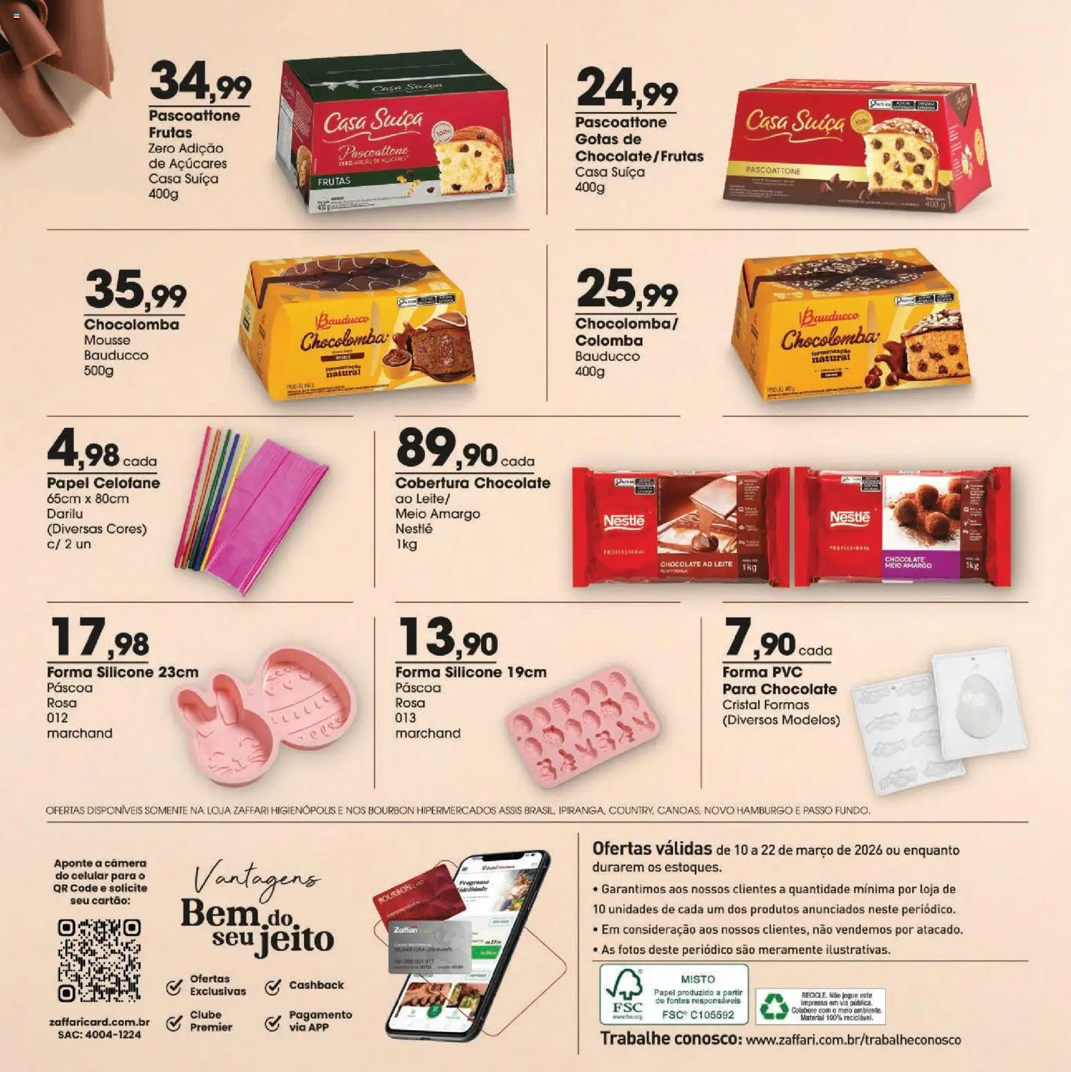 Zaffari Folheto - válido de 10.03.2026 | Página: 10 | Produtos: Mousse, Celular, Chocolate, Câmera