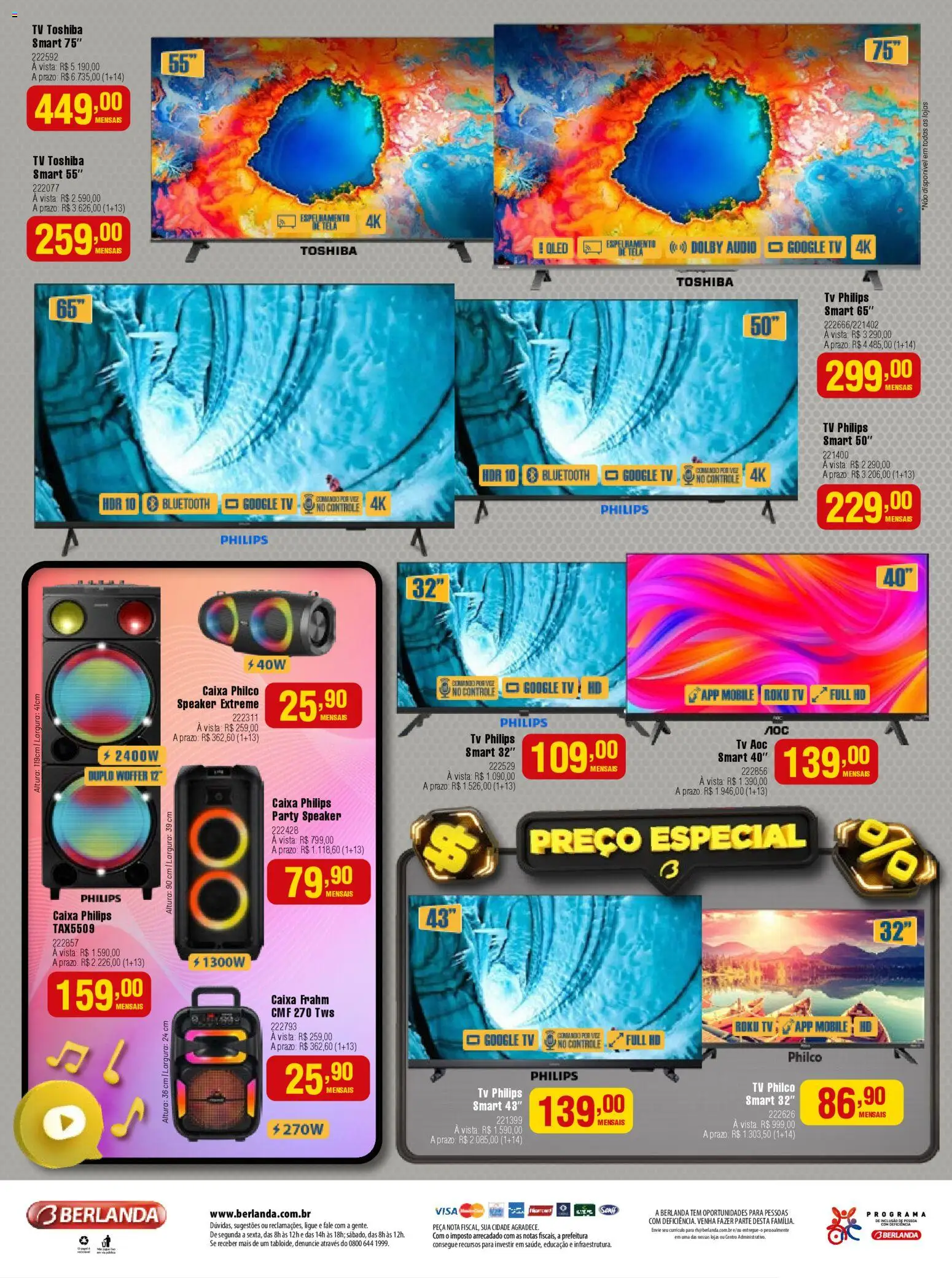 Berlanda Folheto - válido de 01.11.2025 | Página: 22 | Produtos: Tela, Caixa, Tv, Áudio