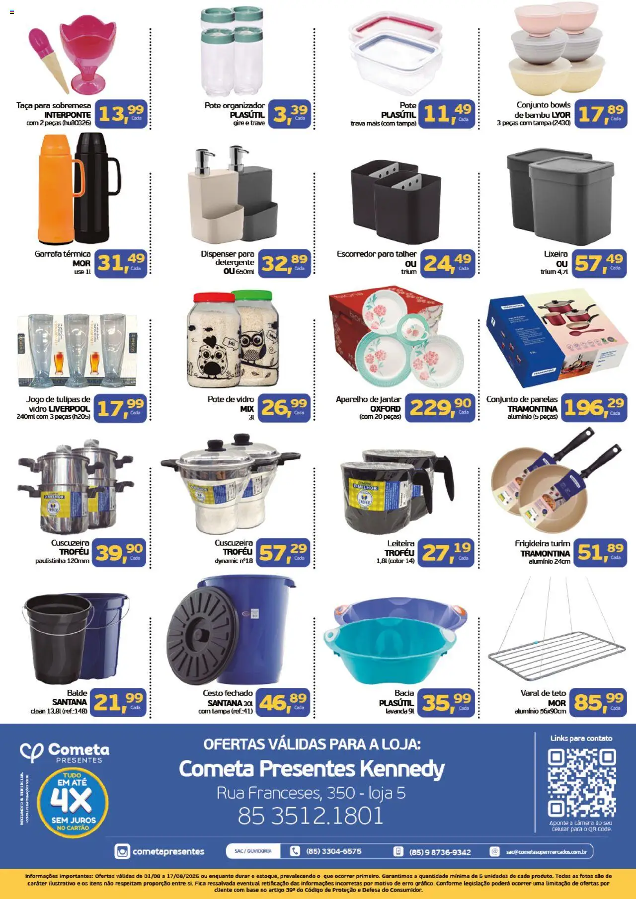Cometa Supermercados Folheto - válido de 01.08.2025 | Página: 2 | Produtos: Frigideira, Detergente, Varal de teto, Câmera