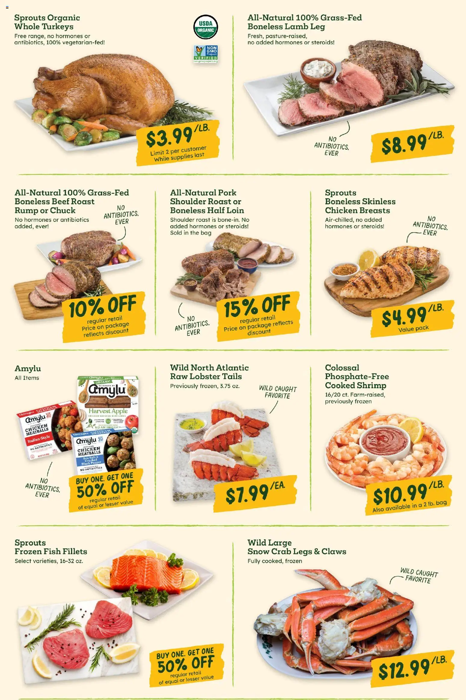 Sprouts Weekly Ad - valid from 17.12.2025 | Page: 4 | Products: Pork, Beef, Sausage, Bag