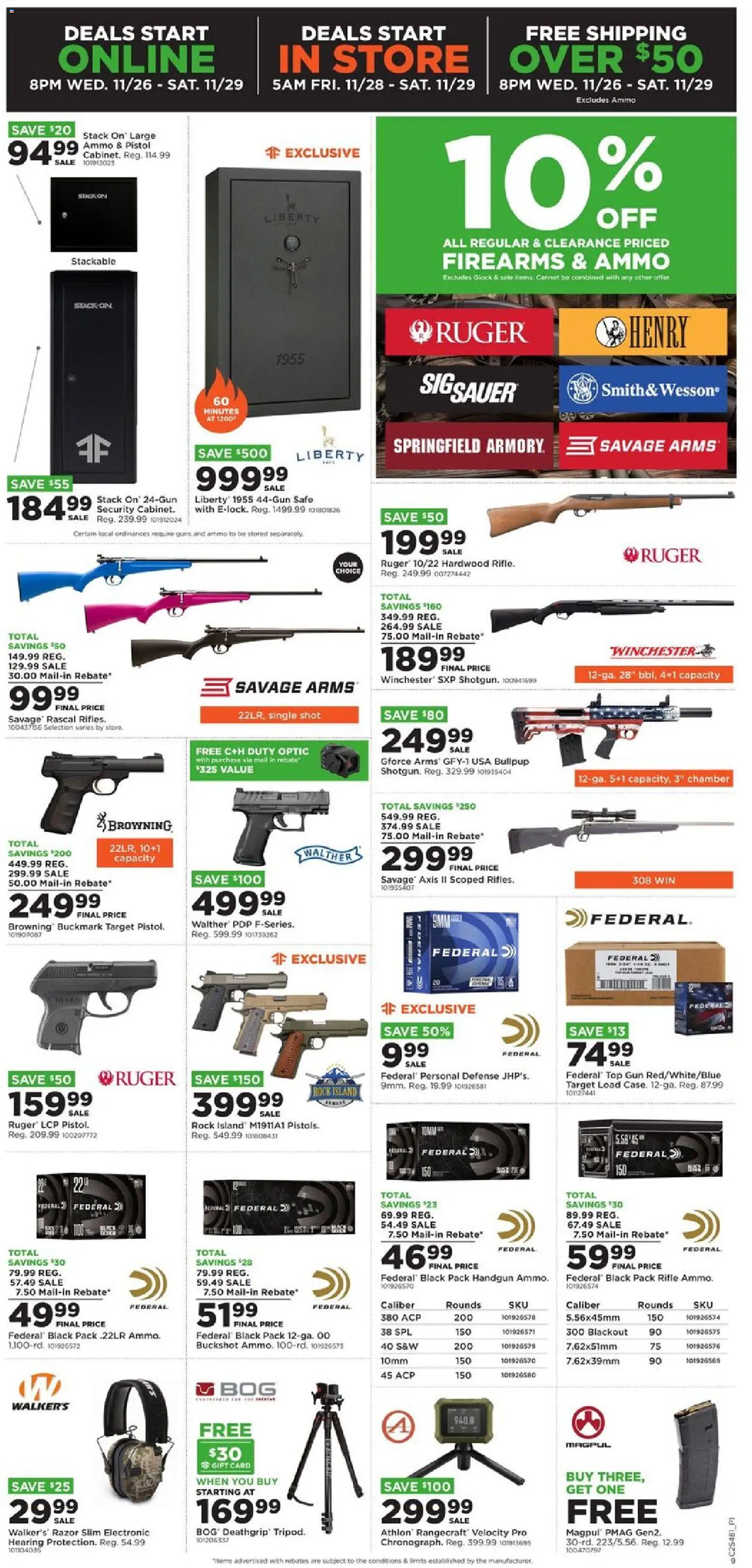 Mills Fleet Farm Black Friday - valid from 26.11.2025 | Page: 11 | Products: Safe, Ammo, Handgun, Rifle