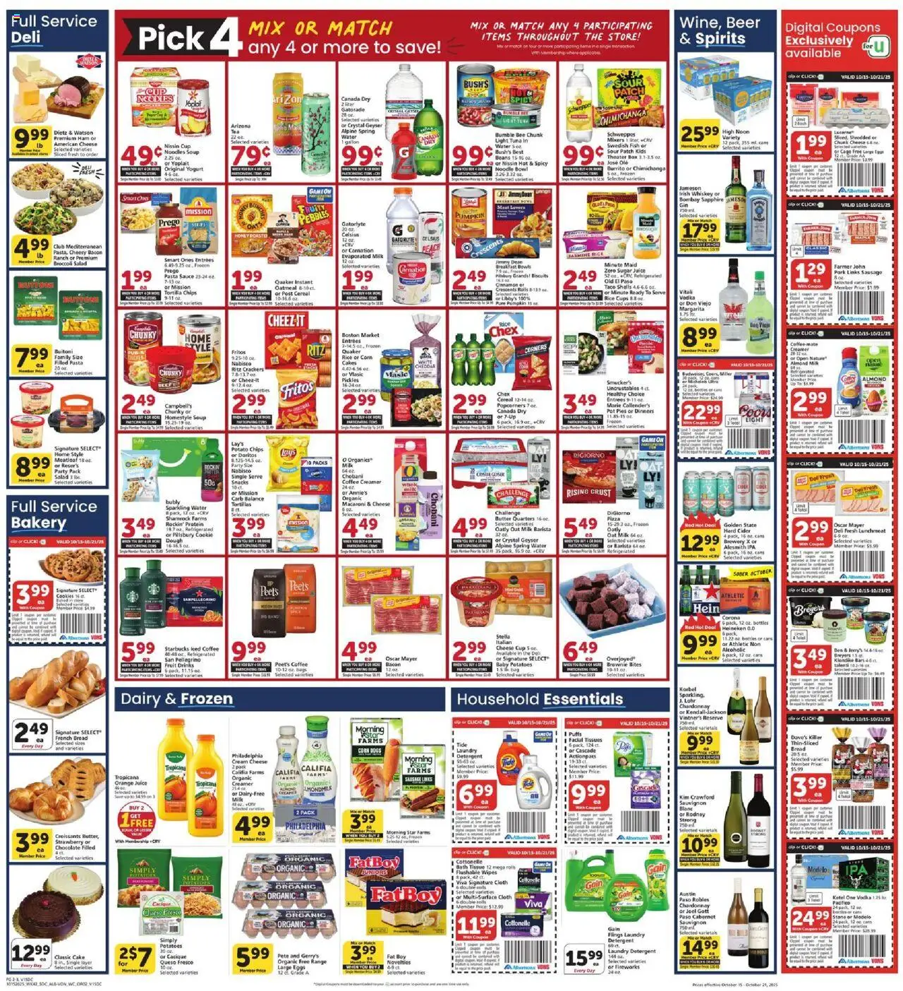 Vons Weekly Ad - SoCal - valid from 15.10.2025 | Page: 2 | Products: Chocolate, Pizza, Chips, Sugar