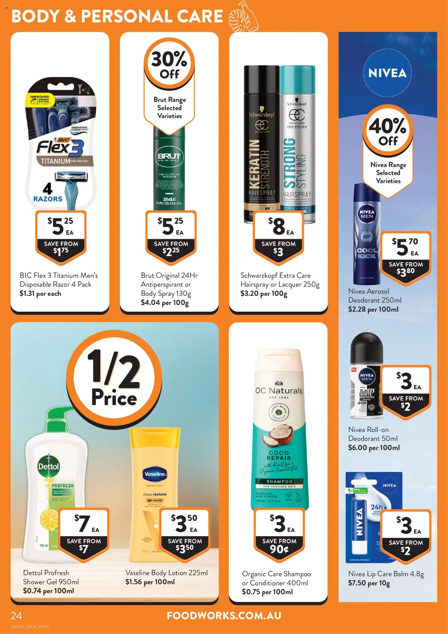 Foodworks catalogue - valid from 29.04.2026 | Page: 24 | Products: Oil, Shower gel, Body lotion, Lip care