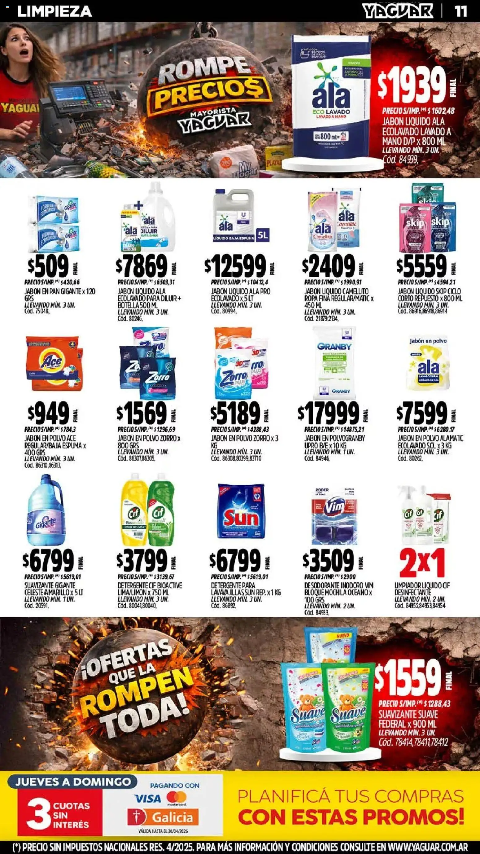 Yaguar catálogo │ válido desde el 06.04.2026 | Página: 11 | Productos: Botella, Polvo, Jabón, Desodorante