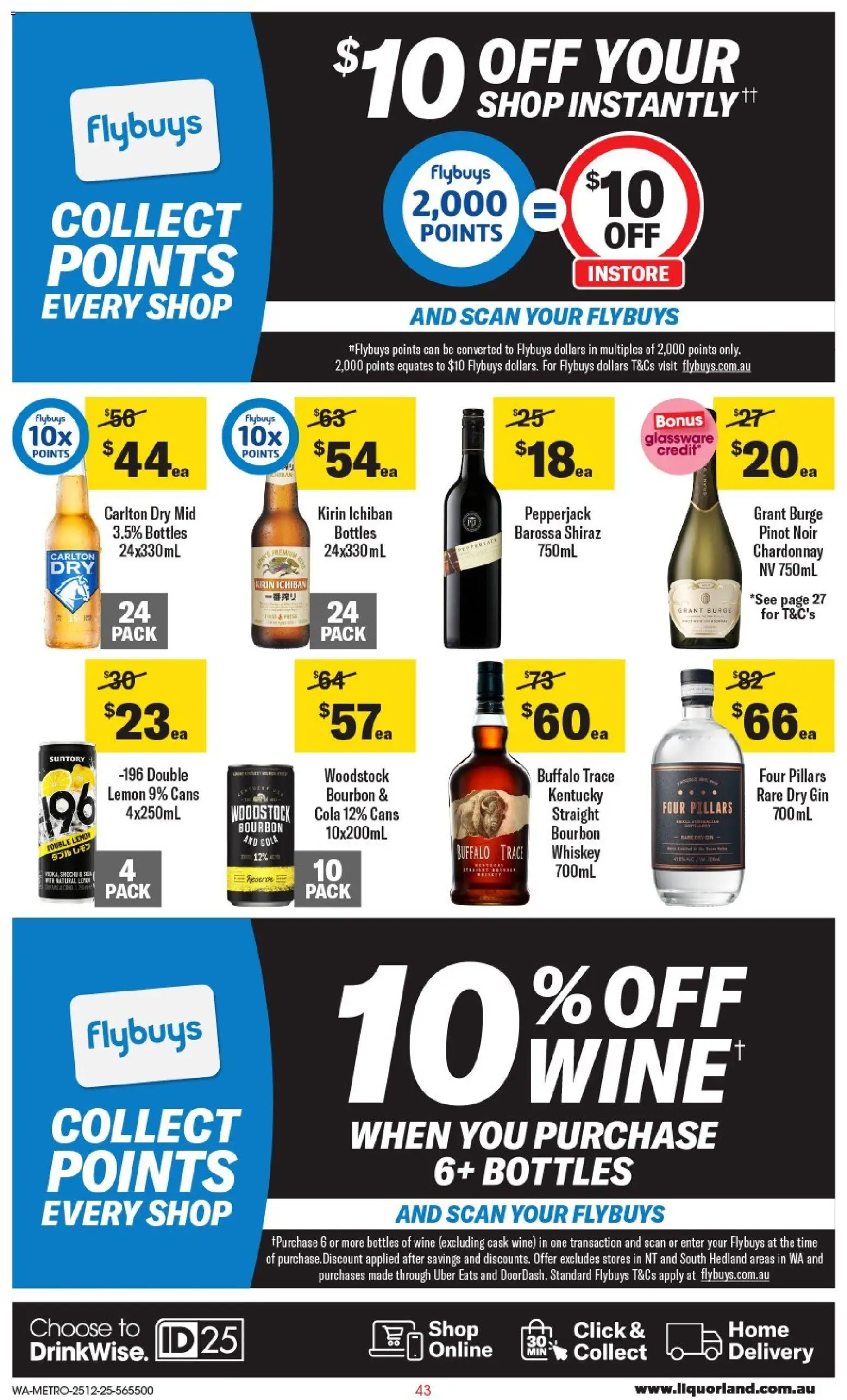 Coles catalogue - valid from 25.12.2025 | Page: 44 | Products: Wine, Bourbon, Gin, Whiskey