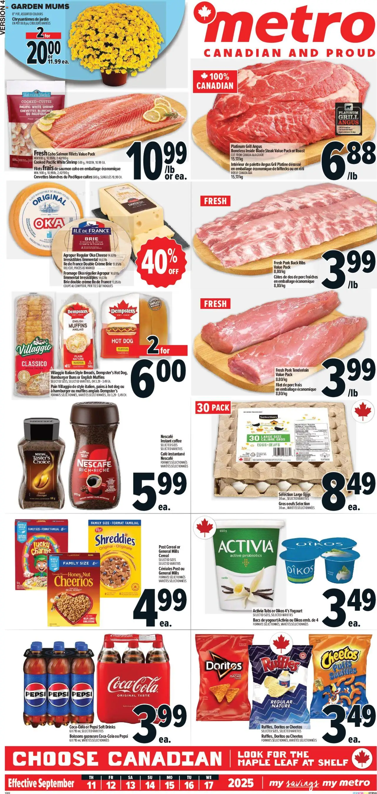 Metro flyer valid from 11.09.2025 | Page: 2 | Products: Shelf, Cheese, Eggs, Coffee