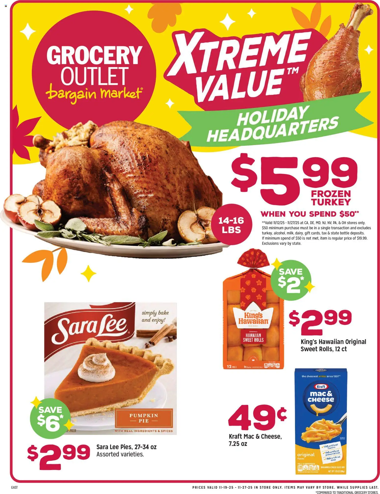 Grocery Outlet Weekly Ad - OH - valid from 26.11.2025 | Page: 1 | Products: Cheese, Spices, Pumpkin