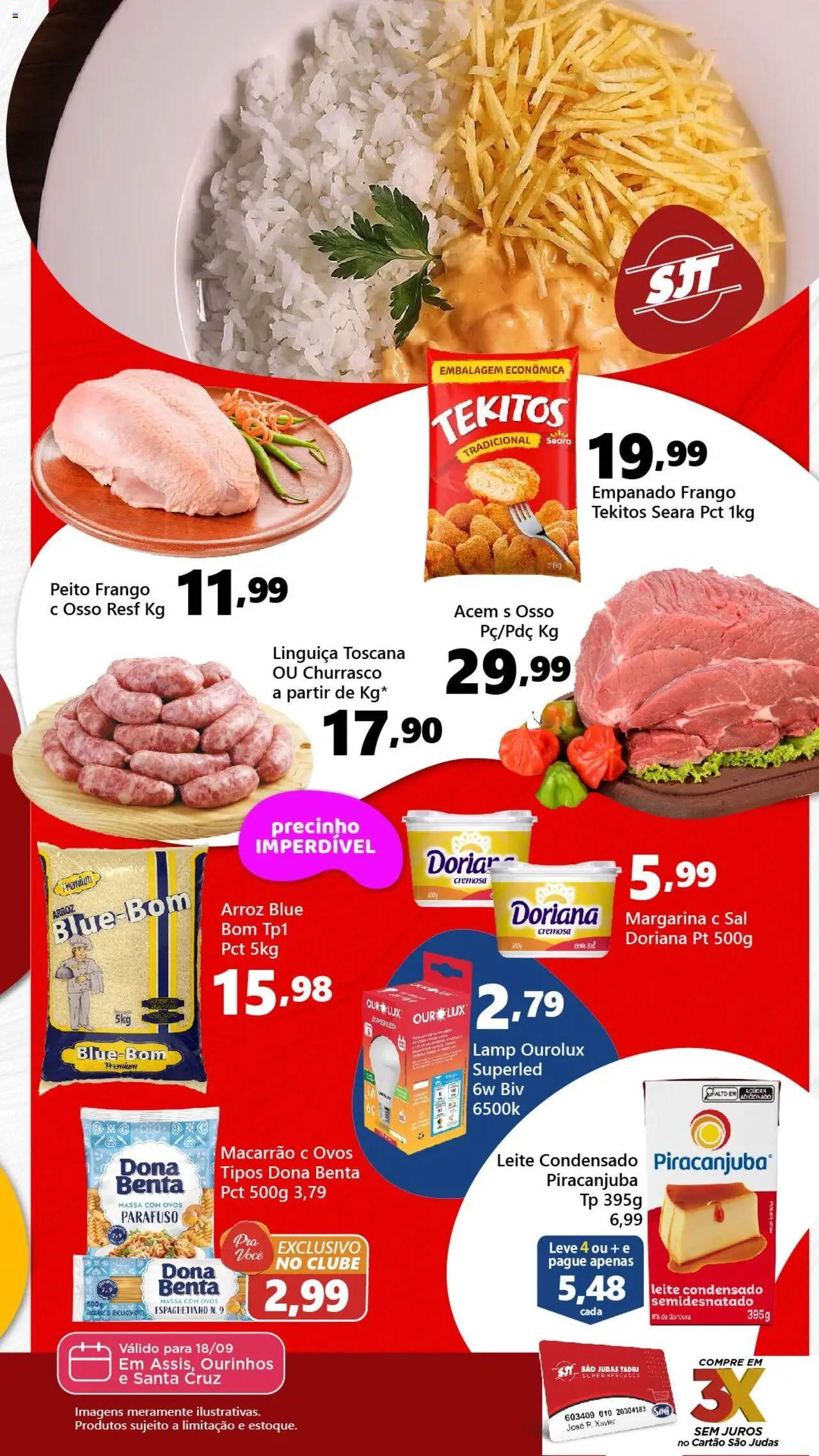 São Judas Tadeu Folheto - válido de 18.09.2025 | Página: 2 | Produtos: Acém, Massa, Sal, Frango