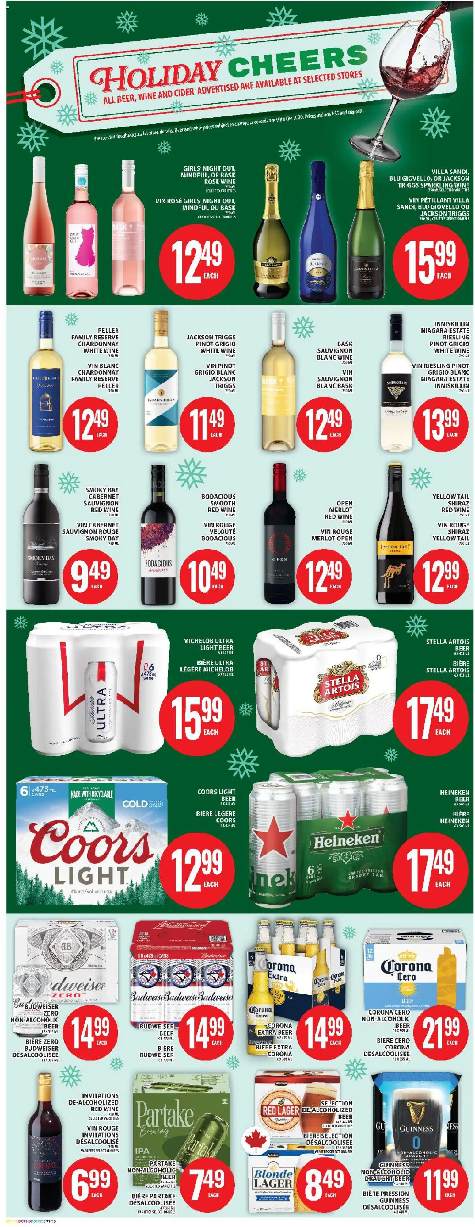 Food Basics flyer valid from 18.12.2025 | Page: 19 | Products: Wine, Beer