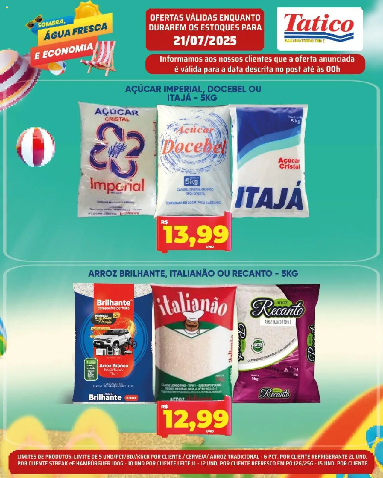 Tatico Folheto - válido de 21.07.2025 | Página: 1 | Produtos: Pó, Refresco, Arroz, Refrigerante