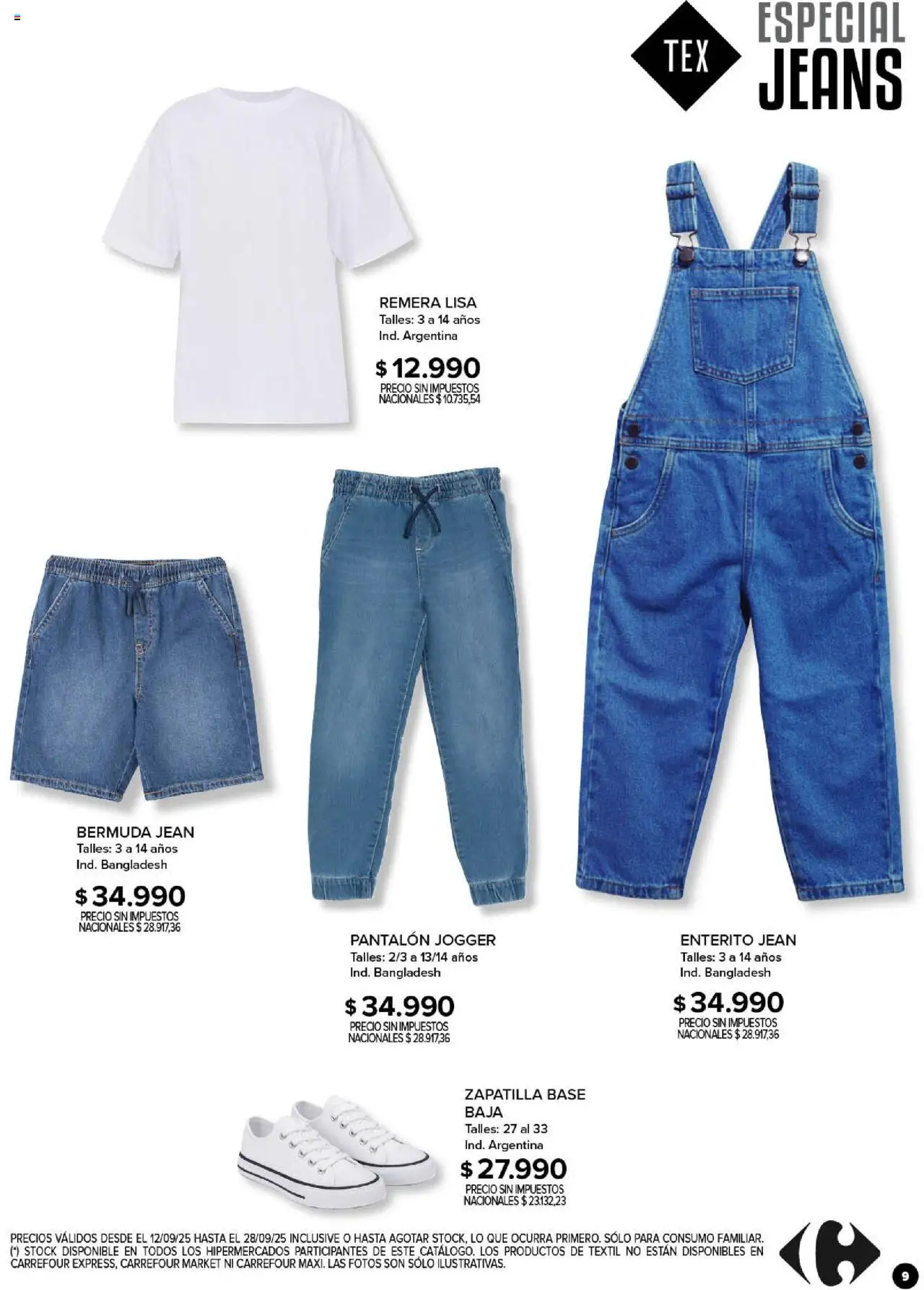 Carrefour - Especial Jeans │ válido desde el 12.09.2025 | Página: 9 | Productos: Remera, Jean, Bermuda