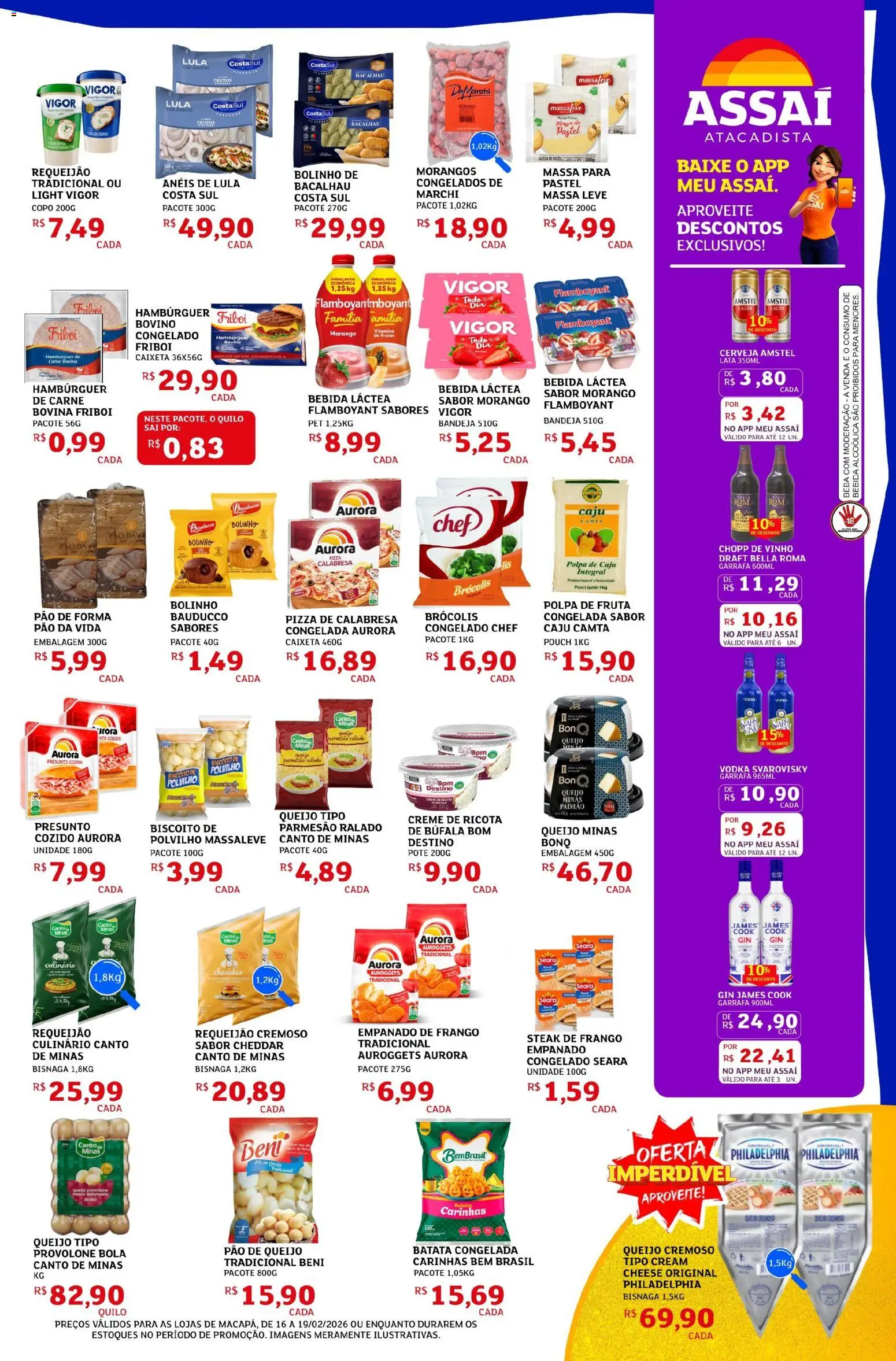 Assaí Atacadista Folheto - válido de 16.02.2026 | Página: 3 | Produtos: Biscoito, Pão, Massa, Bandeja