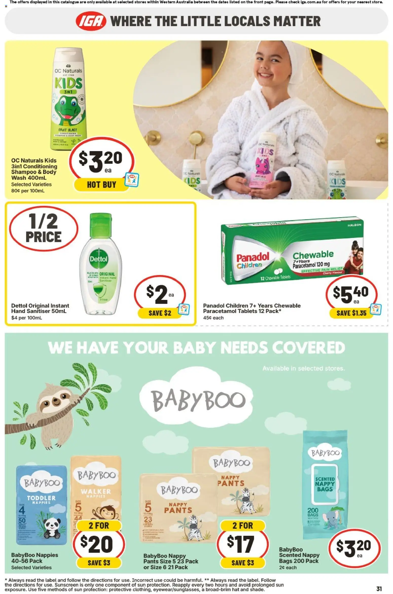 IGA catalogue - valid from 04.02.2026 | Page: 38 | Products: Sunscreen, Nappies, Sun protection, Tablets