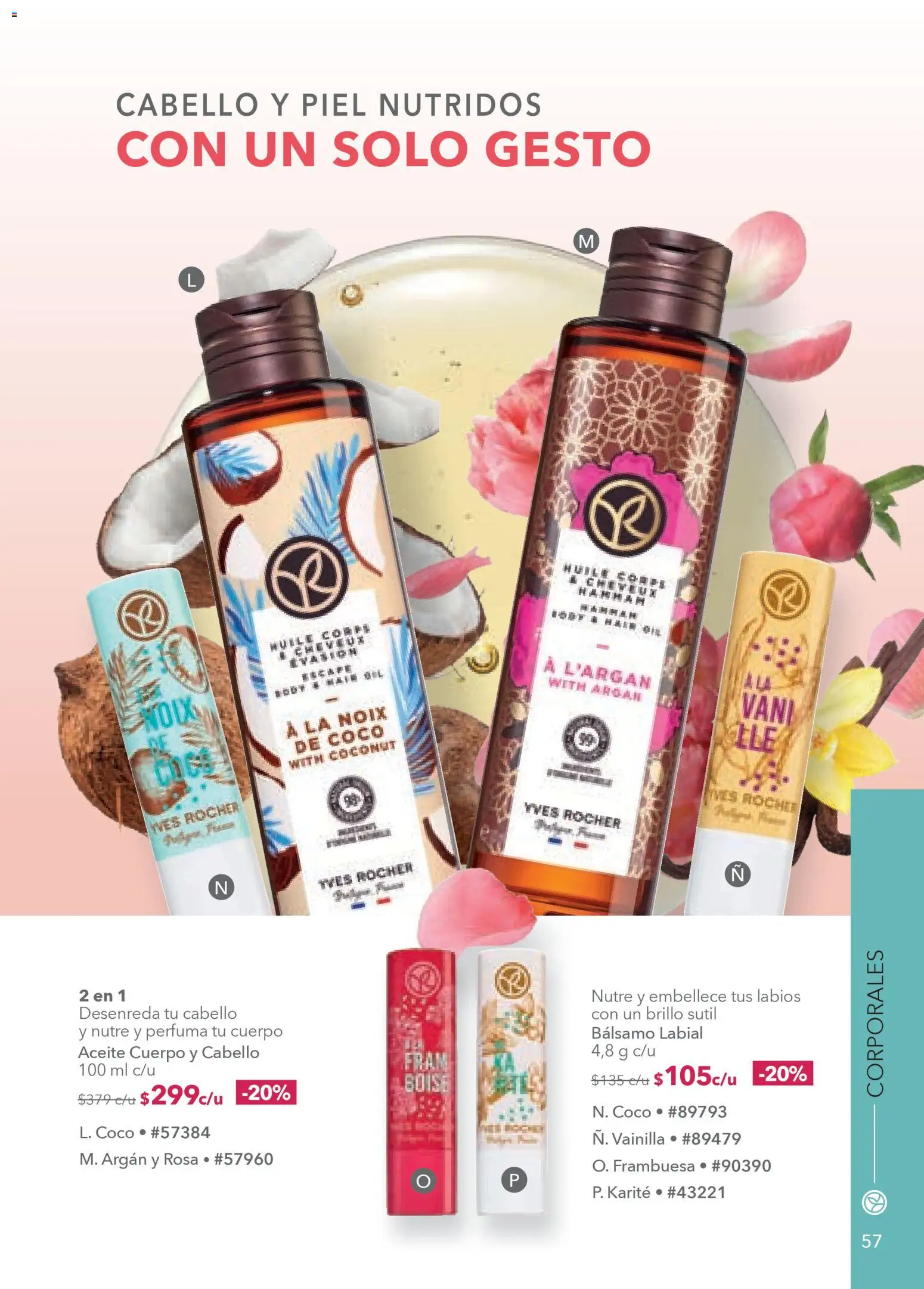 Nuevas ofertas de Yves Rocher válidas en toda la República Mexicana desde el 03.03.2026. ¡Encuentra las mejores ofertas en Yves Rocher campaña 4 2026! | Página: 59 | Productos: Brillo, Aceite, Bálsamo